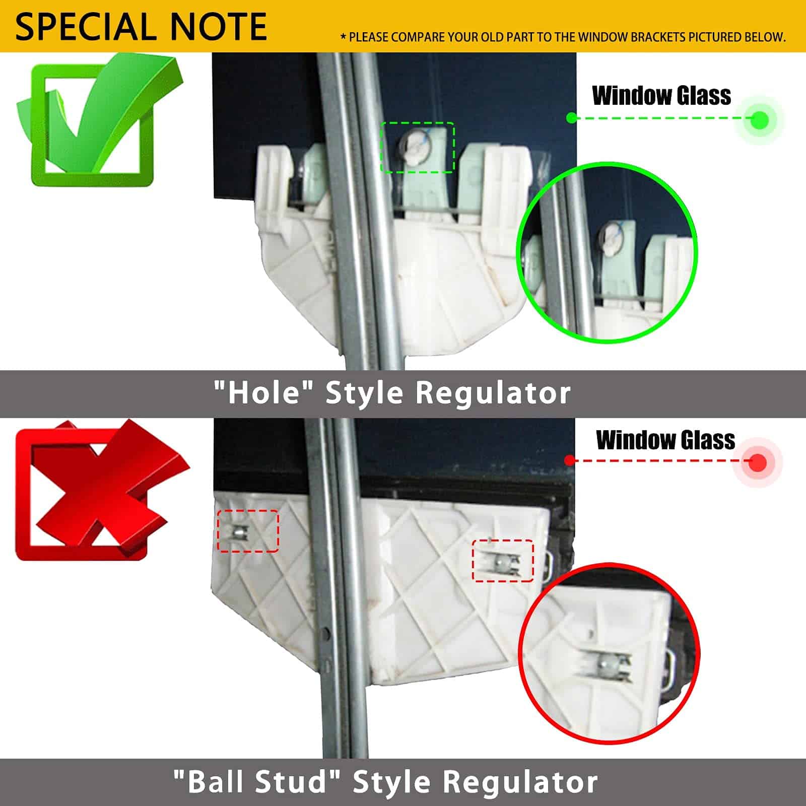 YHTAUTO Regulador de ventana eléctrico delantero derecho - Imagen 3