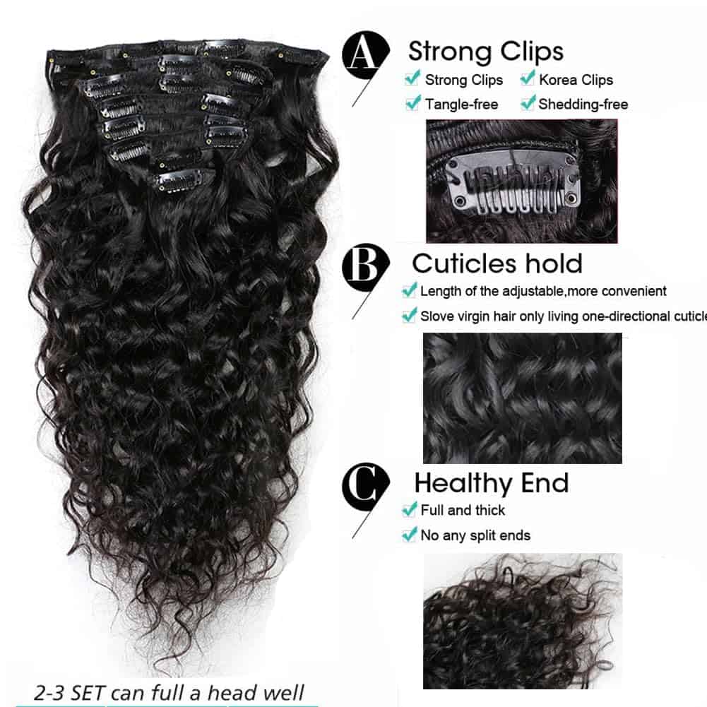 Extensiones de Cabello Humano en Clip de Ondas de Agua de - Imagen 4