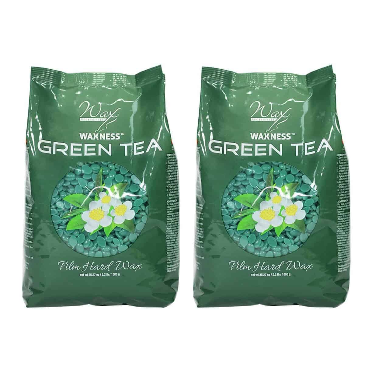 Cera Dura de Té Verde Waxness 2.2 lb - Pack de 2