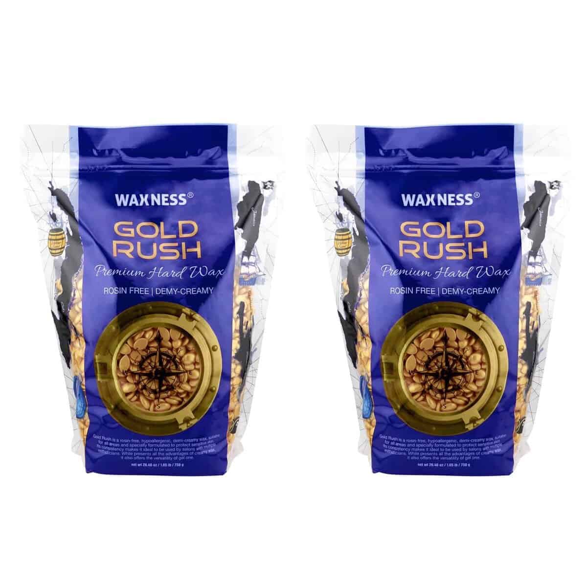 Cera Dura Premium Gold Rush sin Rosina de Waxness 1.65 lb -