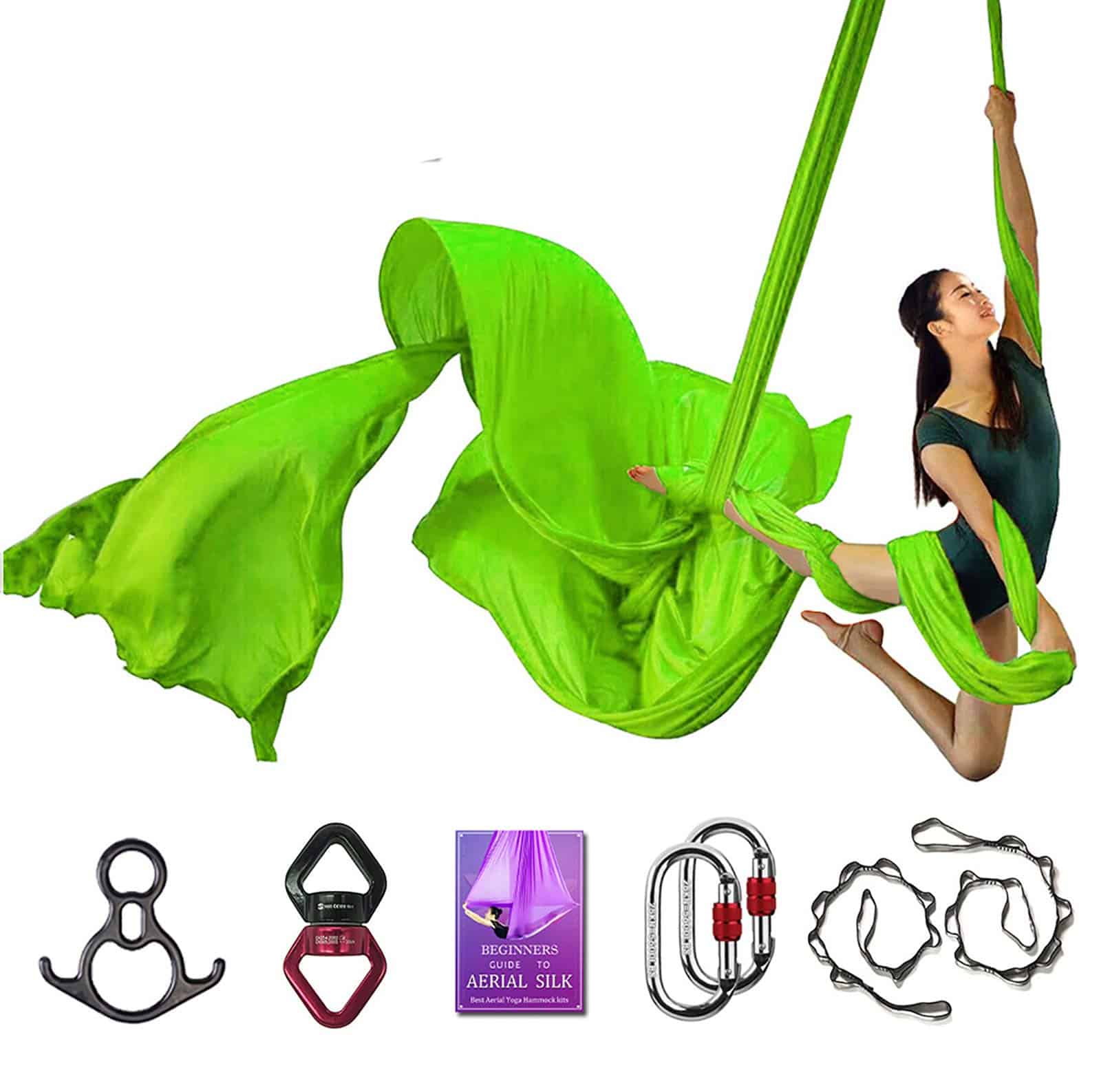 Conjunto Deluxe de Telas Aéreas para Yoga, Acrobacia, Danza