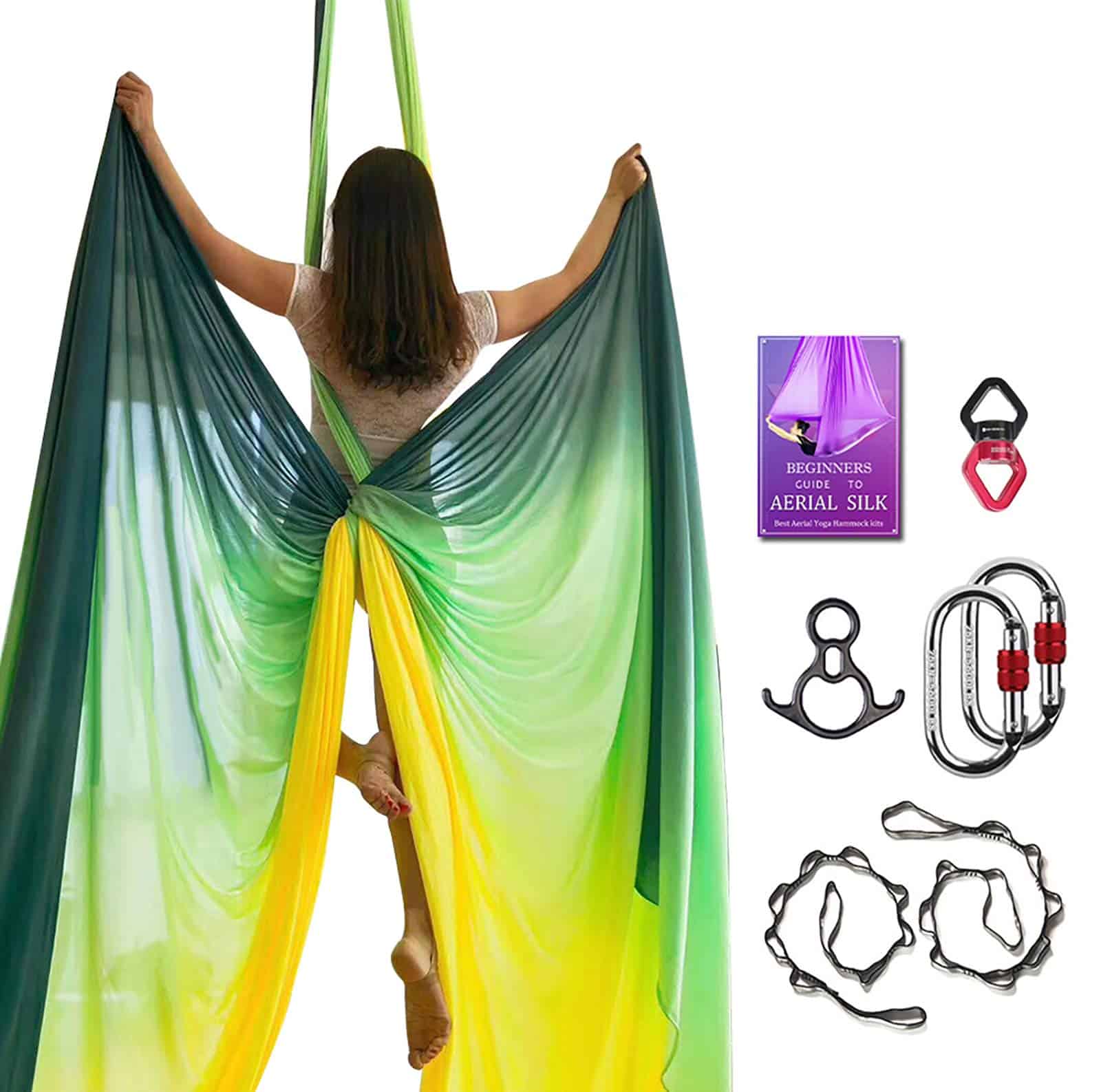 Set de Equipos de Lujo de Telas Aéreas para Yoga Aéreo,