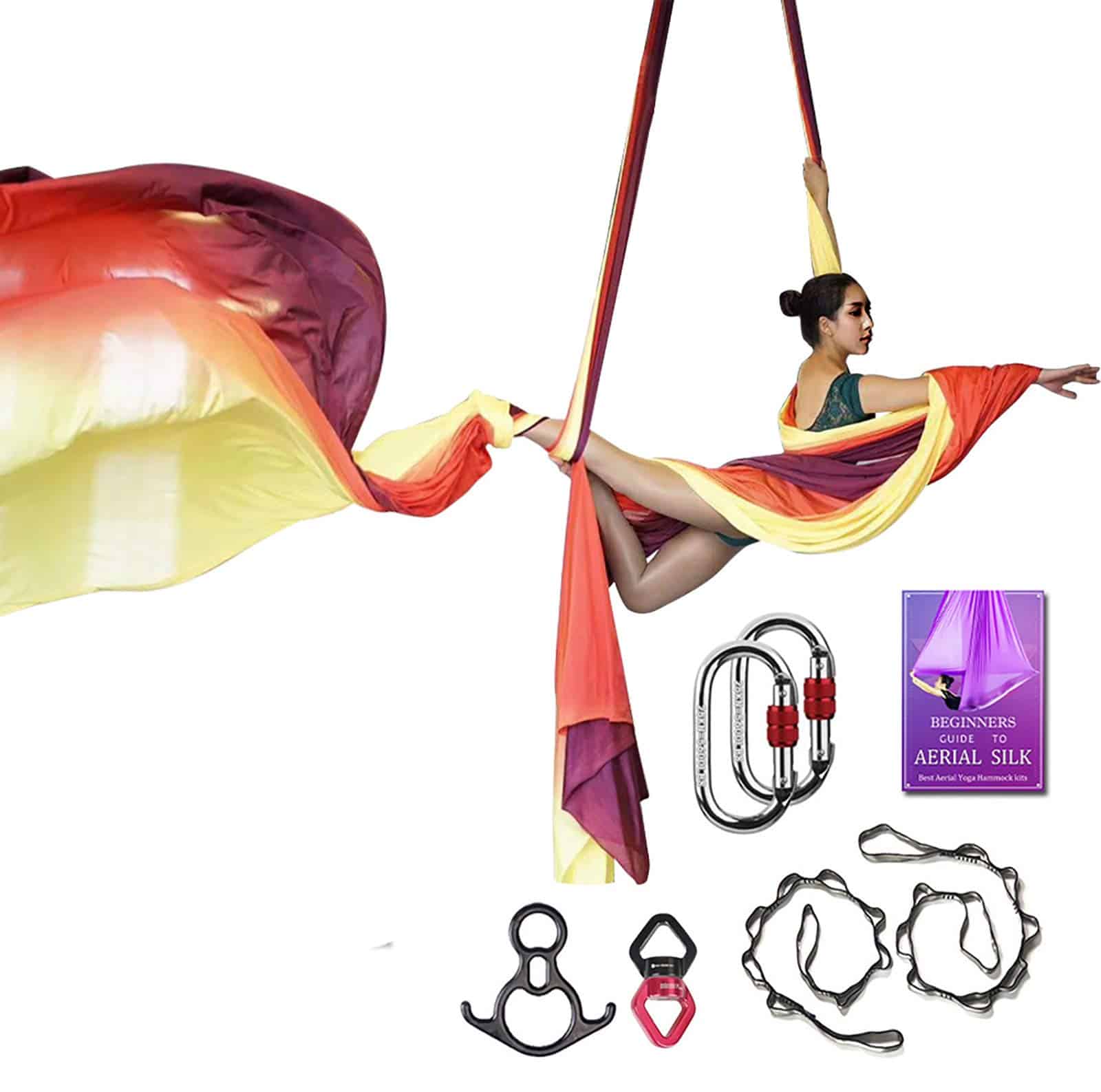 Set de Equipo de Lujo de Telas Aéreas para Yoga Aéreo,