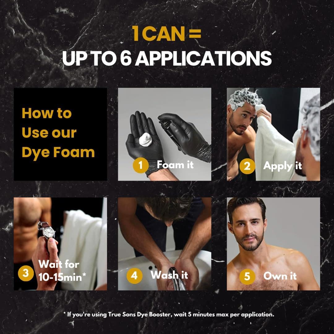 Espuma para teñir el cabello True Sons -Marrón oscuro - Imagen 10