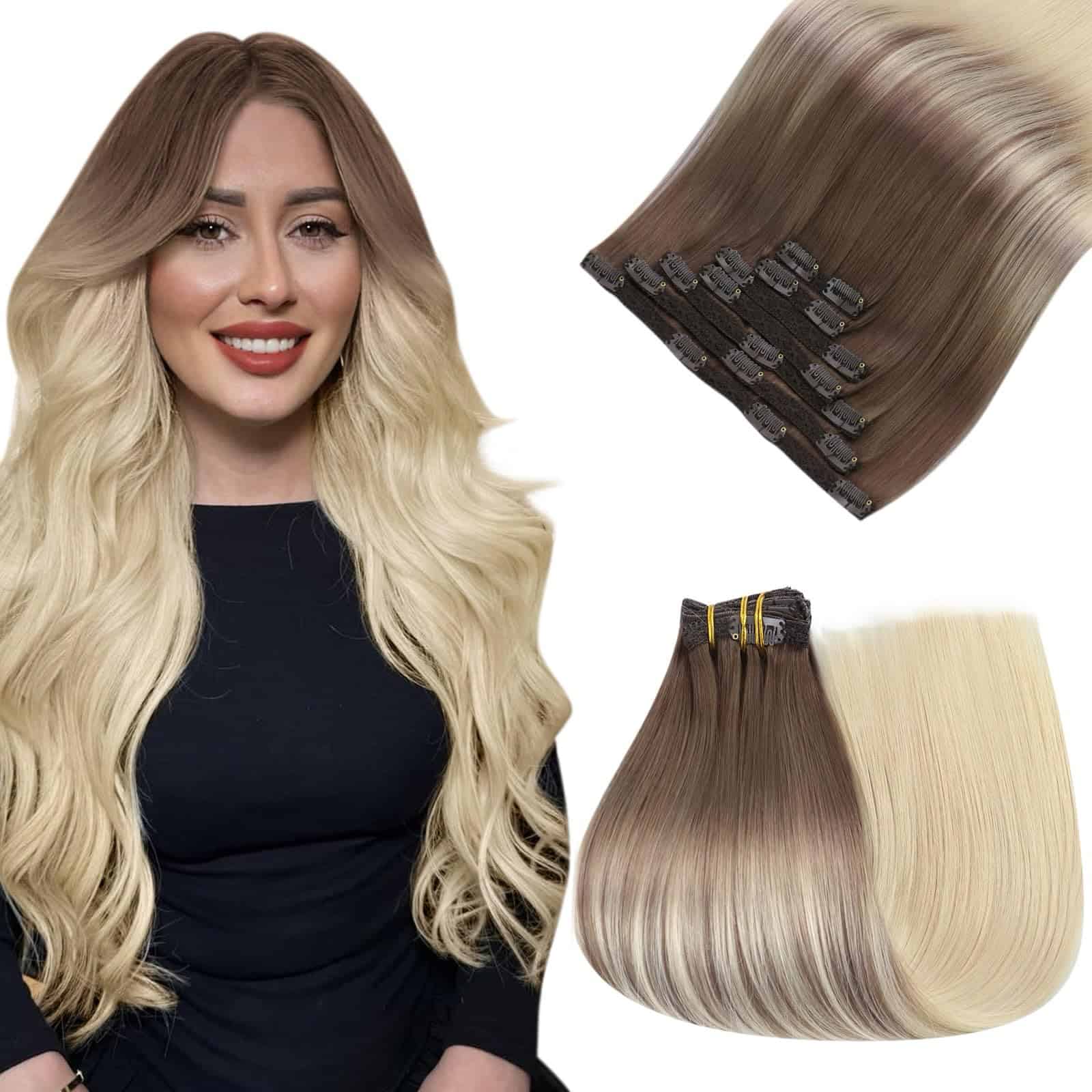 Extensiones de Cabello Easyouth Clip in Ombre de Cabello