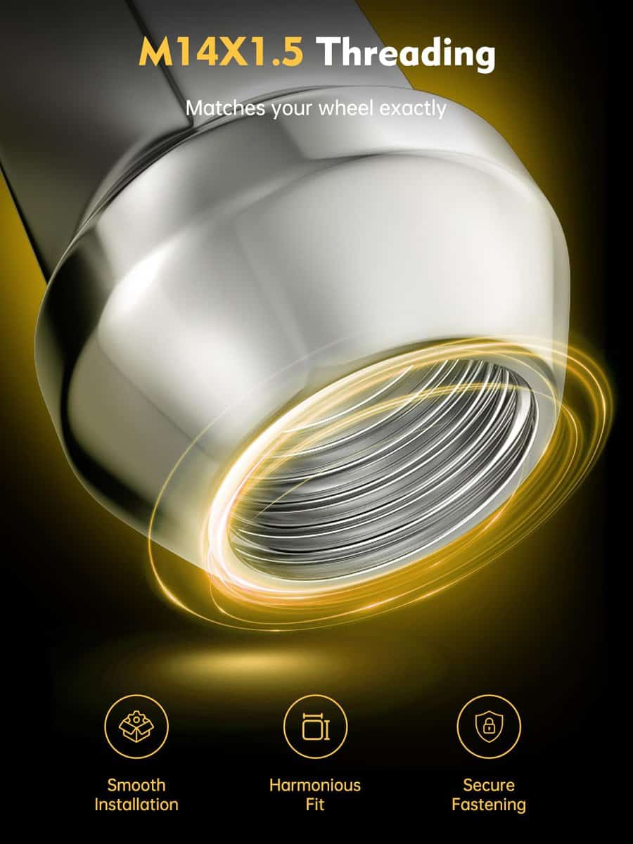 MIKKUPPA M14x1.5 Espárragos Tuercas para Ruedas, Kit de 32 - Imagen 5