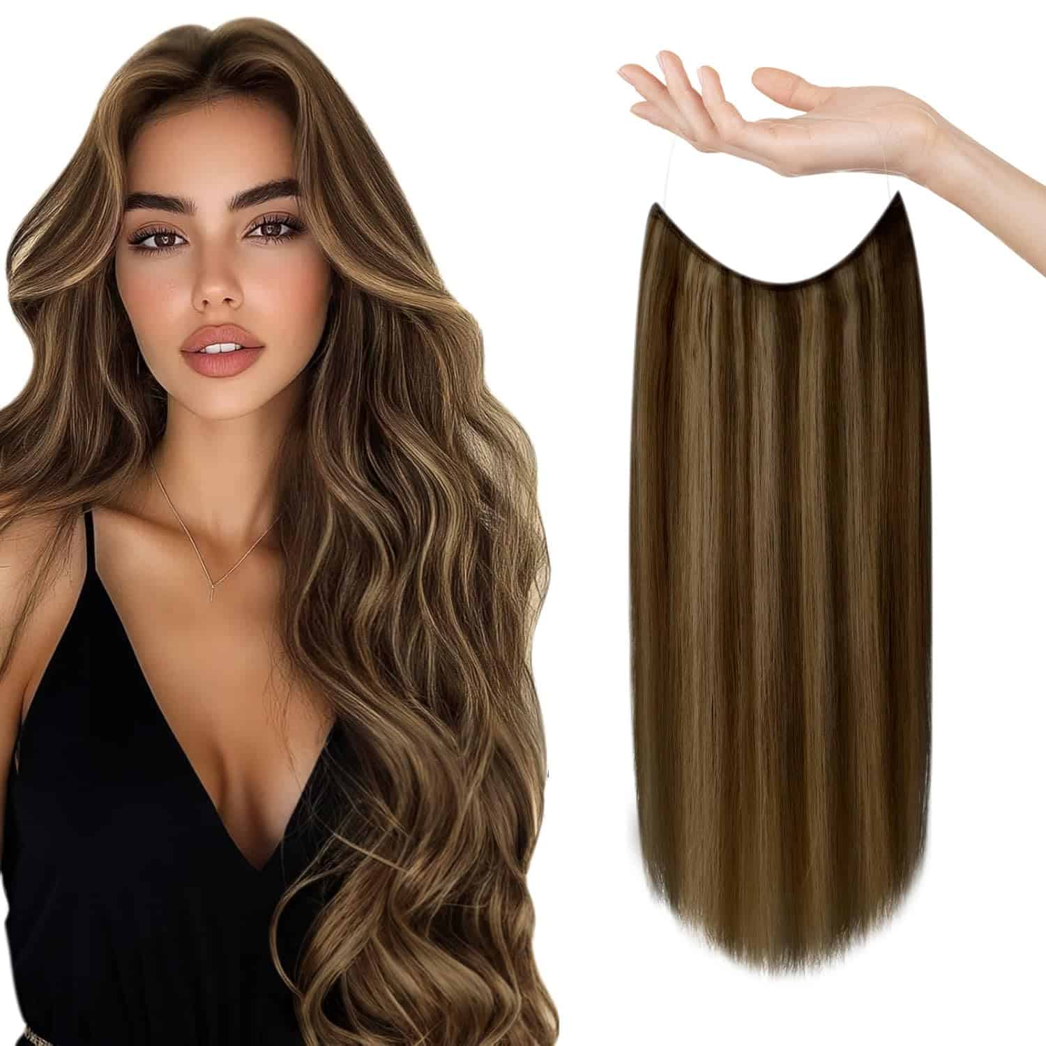 Extensiones de Cabello de Alambre Sunny Pelo Humano Real