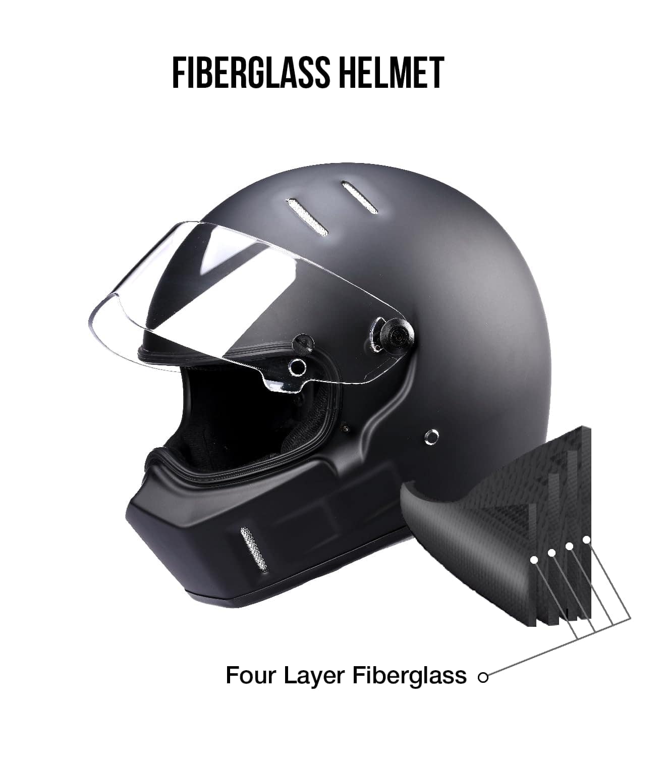 Casco Integral de Motocicleta CRG de Fibra de Vidrio - Imagen 6
