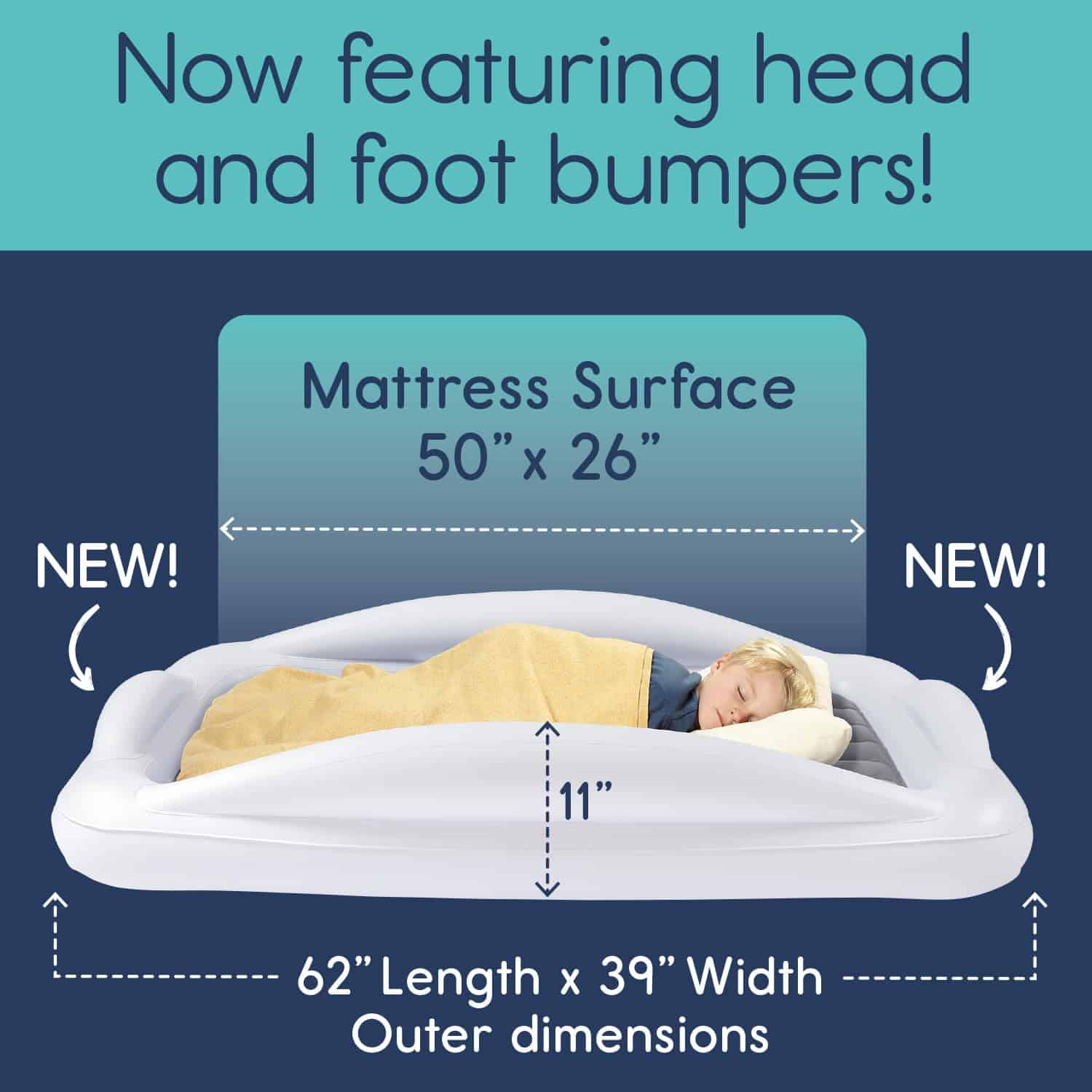 Cama de Viaje Inflable para Niños con Barandas de Seguridad - Imagen 6