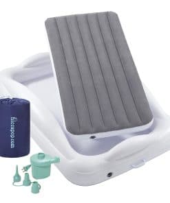 Cama de Viaje Inflable para Niños con Barandas de Seguridad