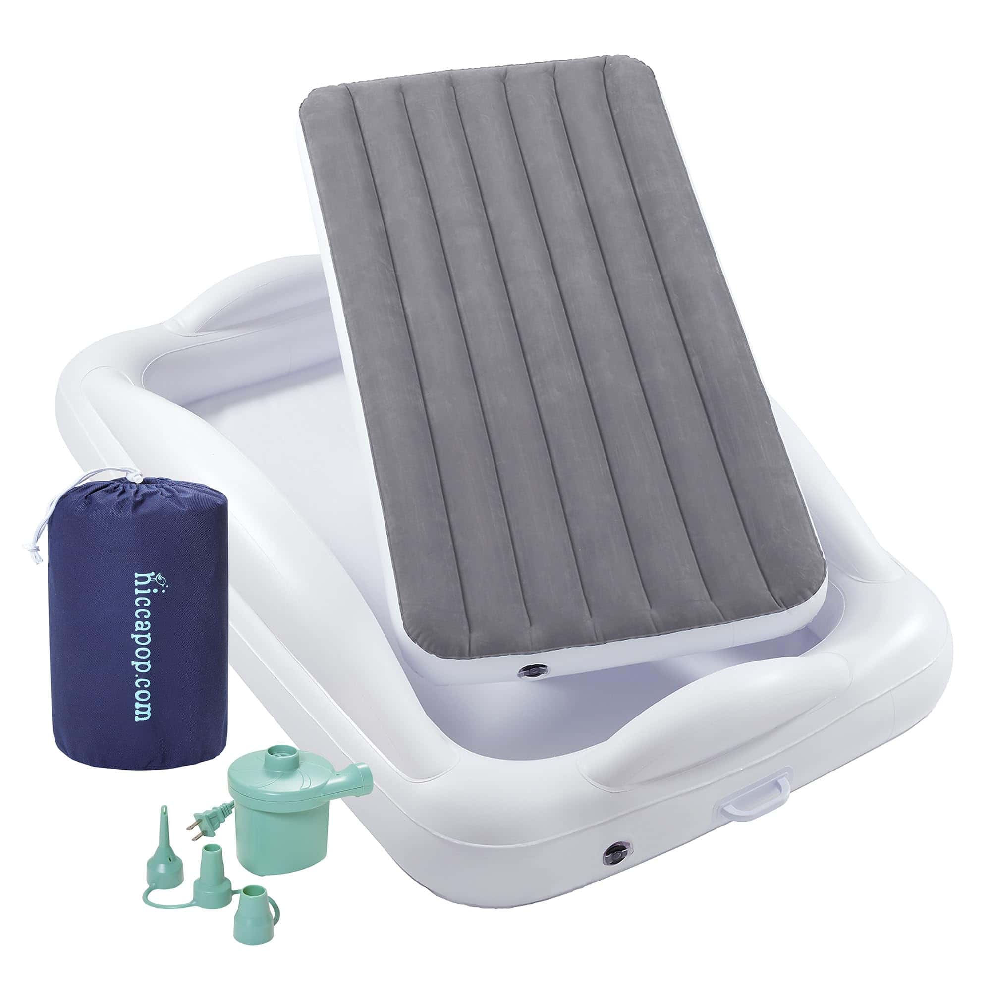 Cama de Viaje Inflable para Niños con Barandas de Seguridad