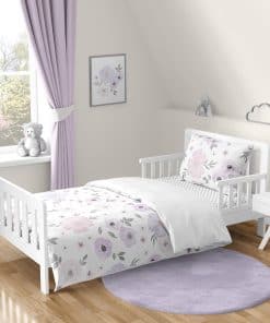 Set de Ropa de Cama para Niños Lavanda Morada, Rosa, Gris y