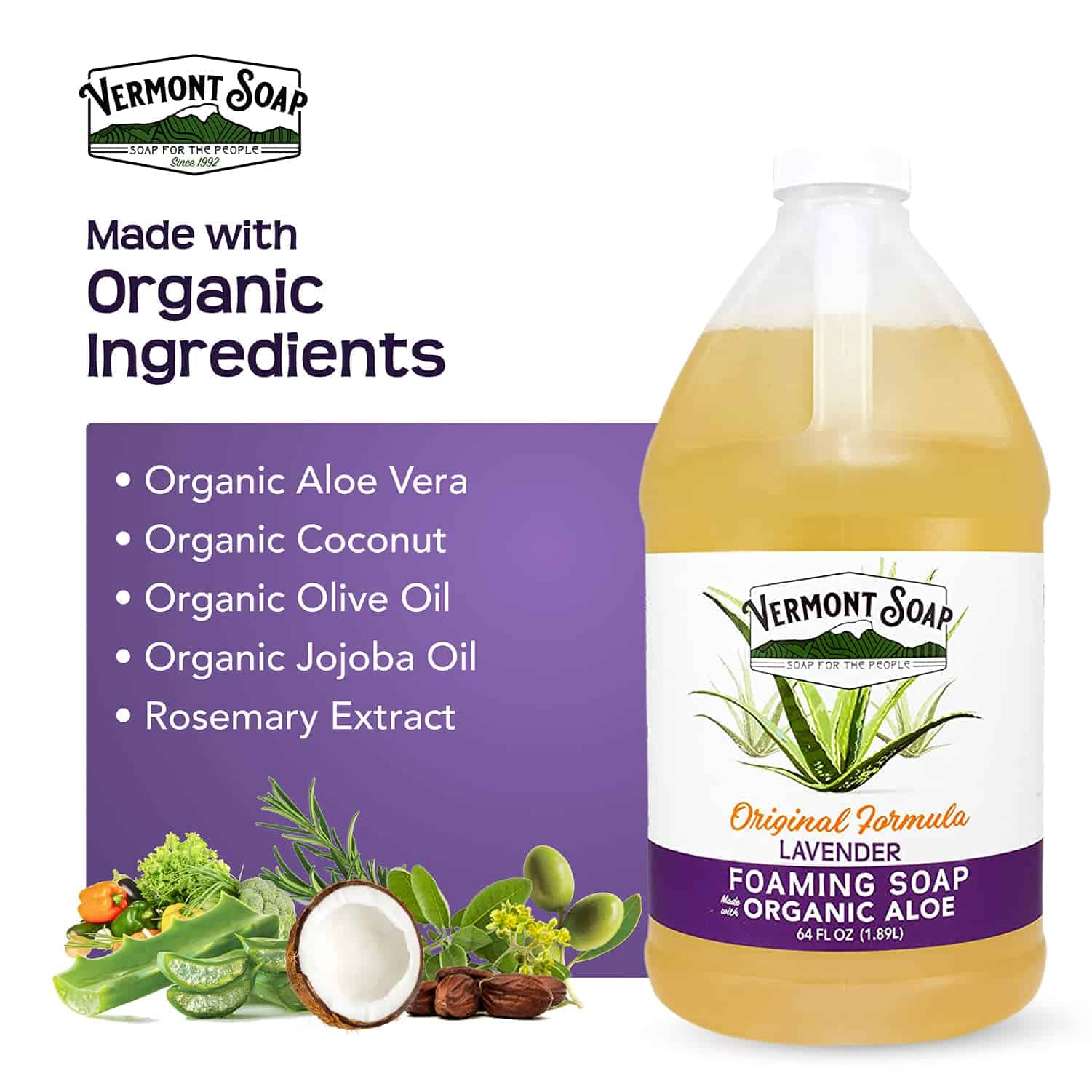 VERMONT SOAP Jabón de Espuma para Manos Orgánico de Lavanda - Imagen 5