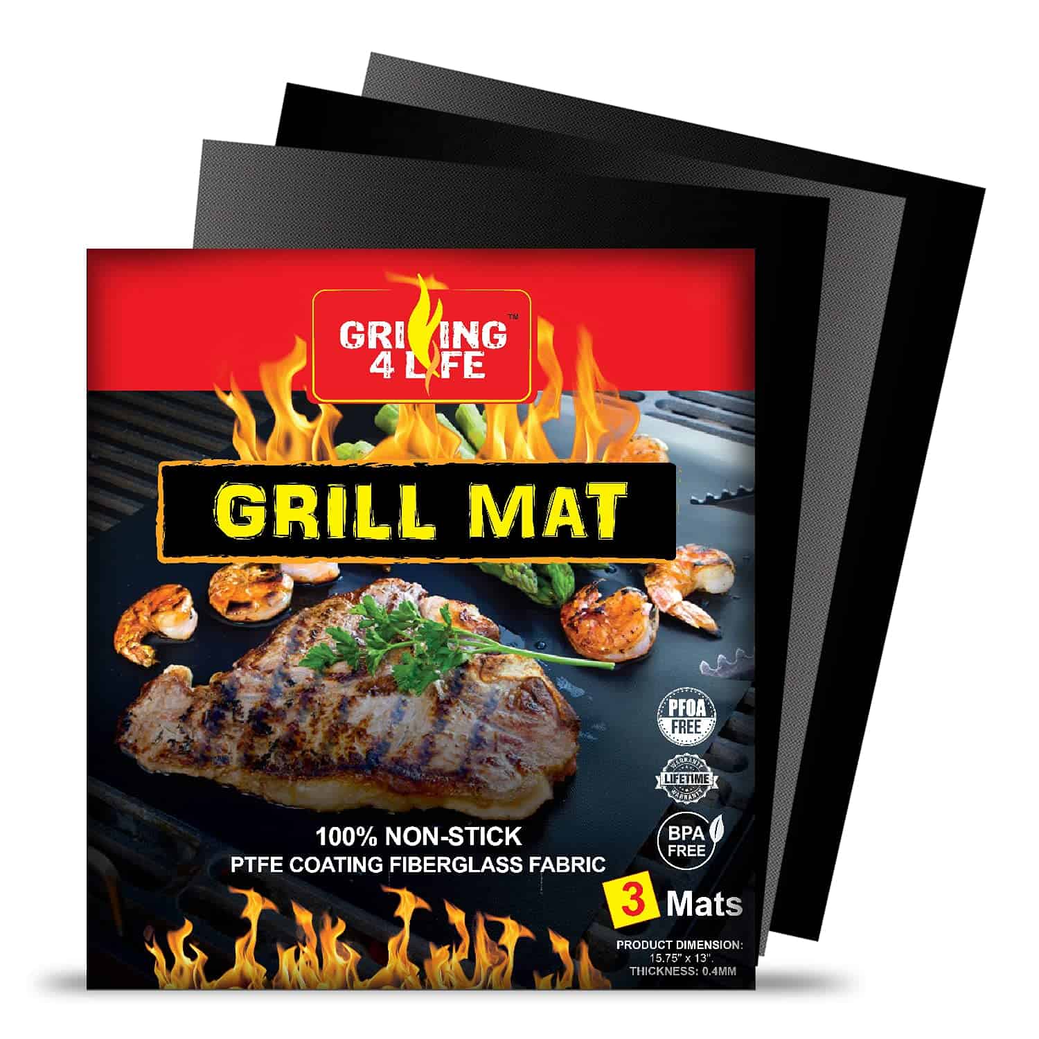 Tapete de Parrilla BBQ Grilling 4 Life - Juego de 3 Tapetes
