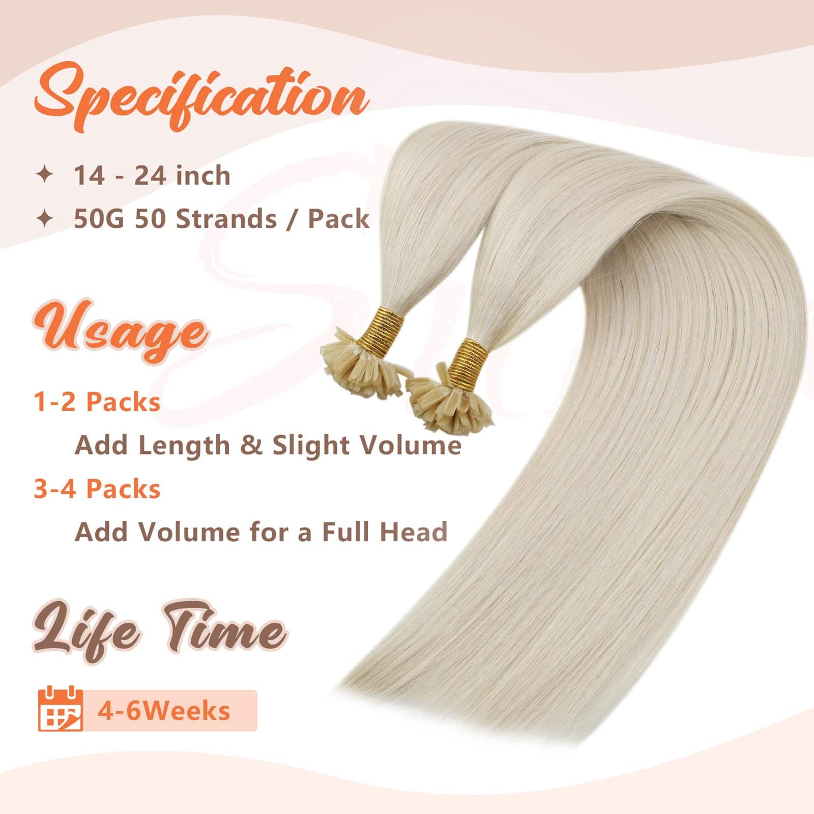 Extensiones de cabello Sunny Hair U Tip de cabello humano - Imagen 4