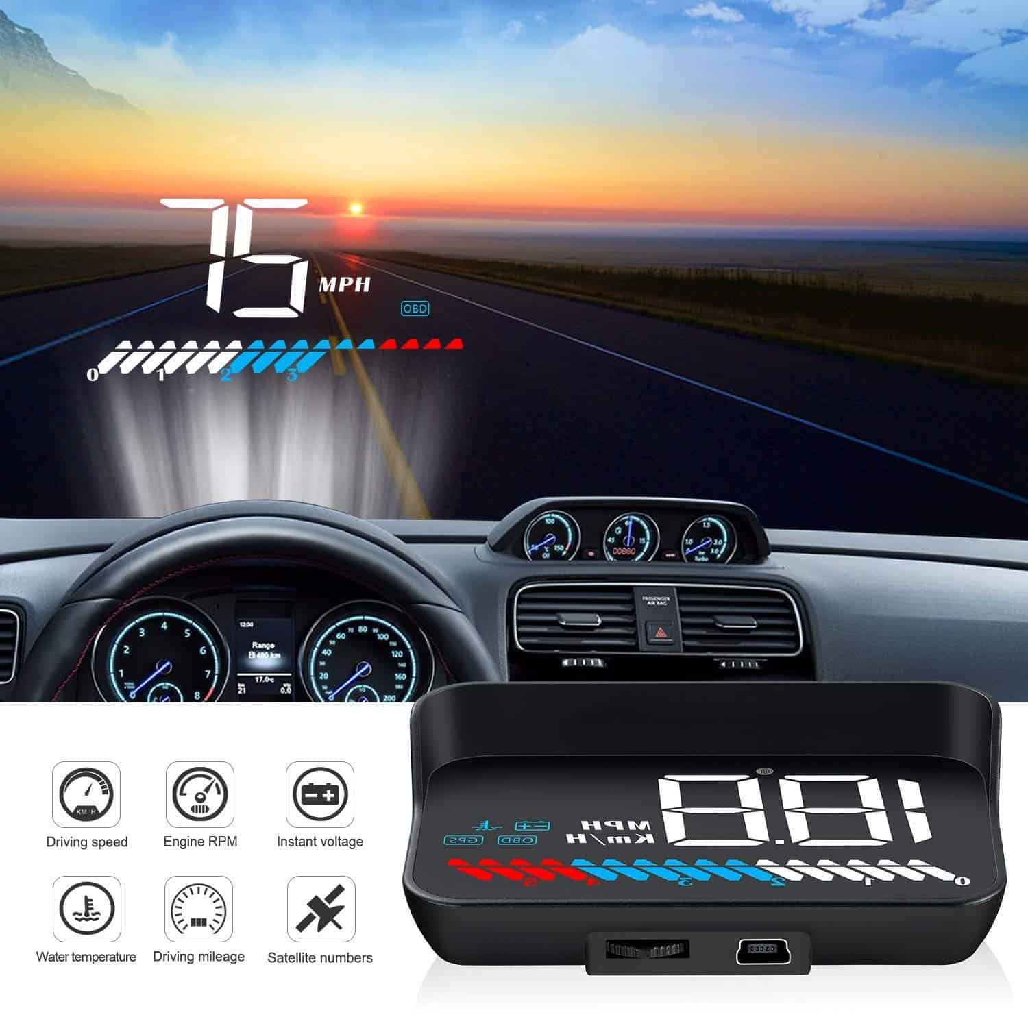 ACECAR Head Up Display Car Universal Dual System 3.5 Inches - Imagen 3