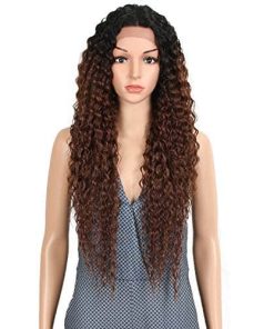 Pelucas de Encaje Joedir Ombre Marrón 28'' Largas Rizadas