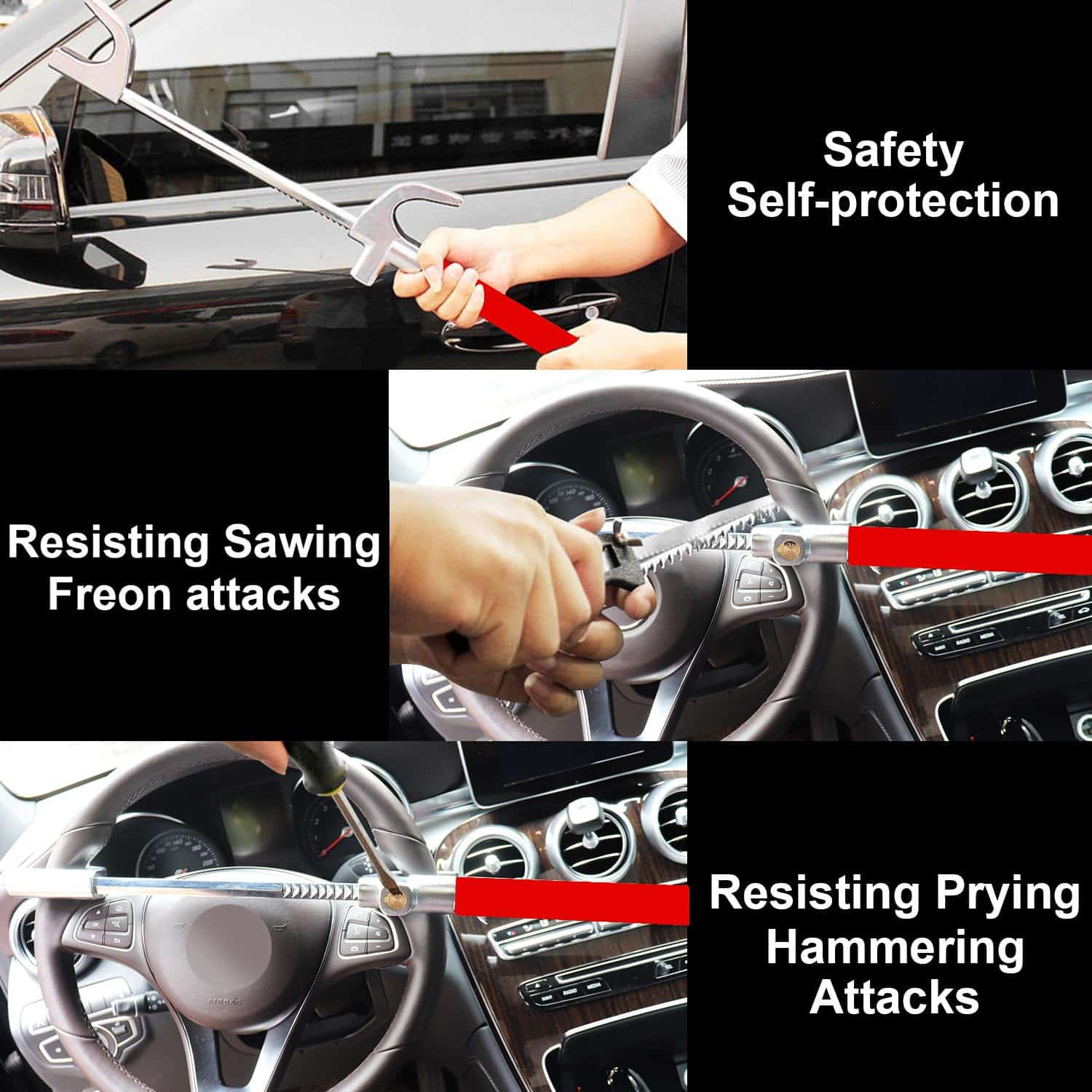 Bloqueo de Volante Tevlaphee para Coches, Bloqueo de Rueda, - Imagen 5