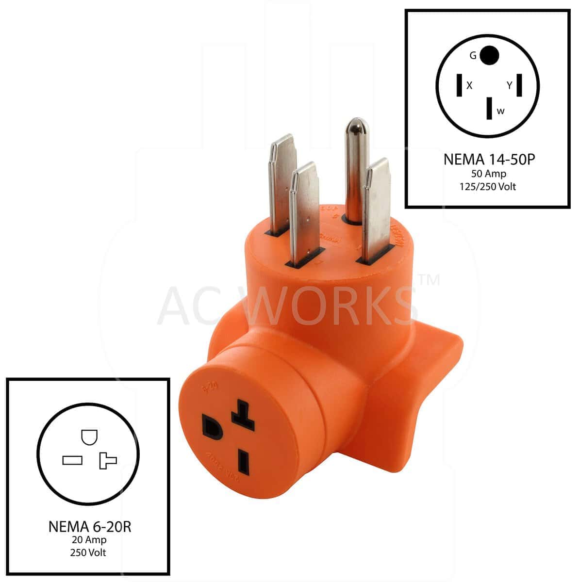 Adaptador de 50 amperios de RV/Range/Generador 14-50 a - Imagen 3