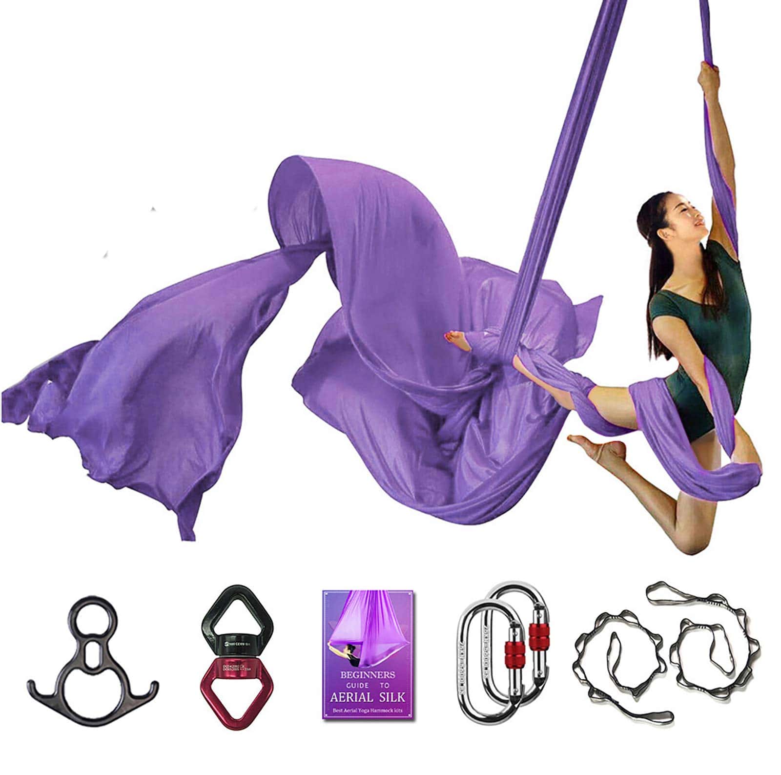 Juego de Telas Aéreas Deluxe para Yoga, Acrobacias, Danza y