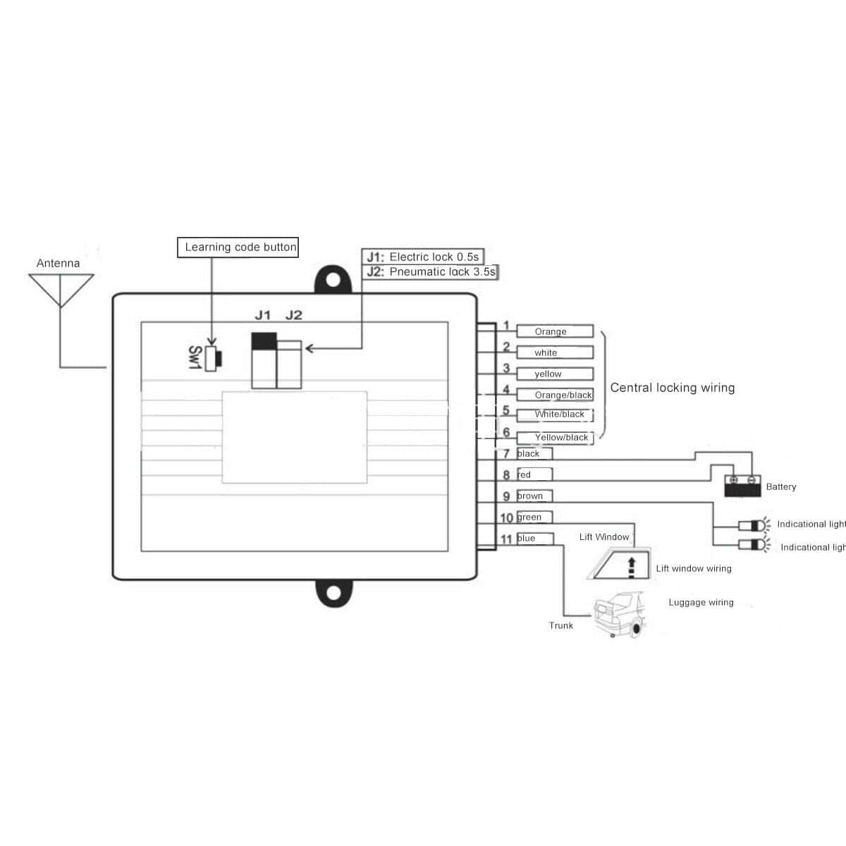 Sistema de Alarma para Automóvil Universal Kit de Bloqueo - Imagen 8