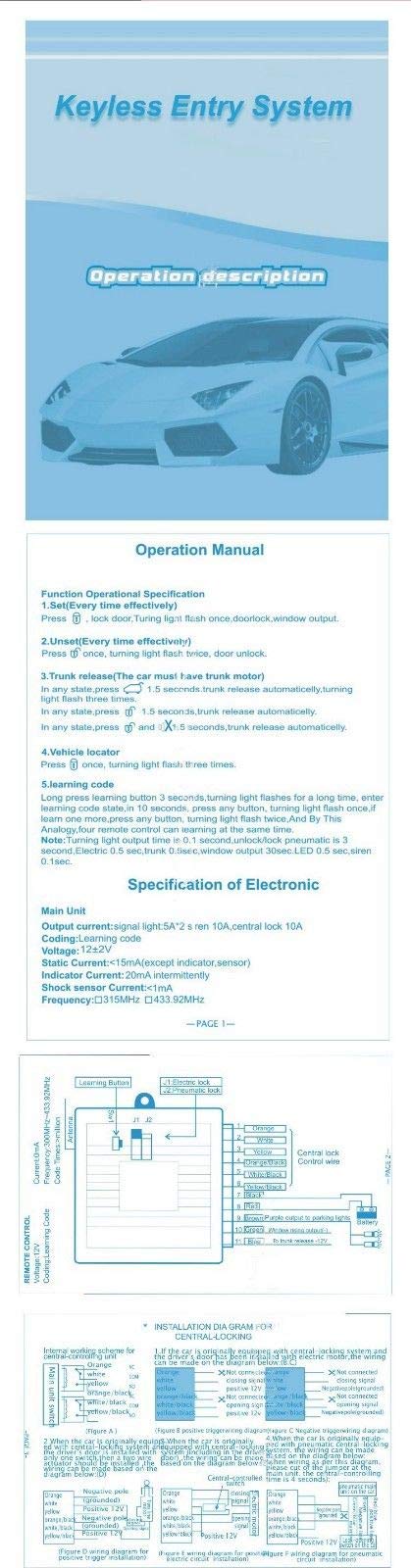 Sistema de Alarma para Automóvil Universal Kit de Bloqueo - Imagen 9