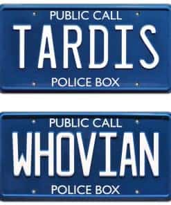 Placas de Licencia Estampadas en Metal TARDIS + Whovian