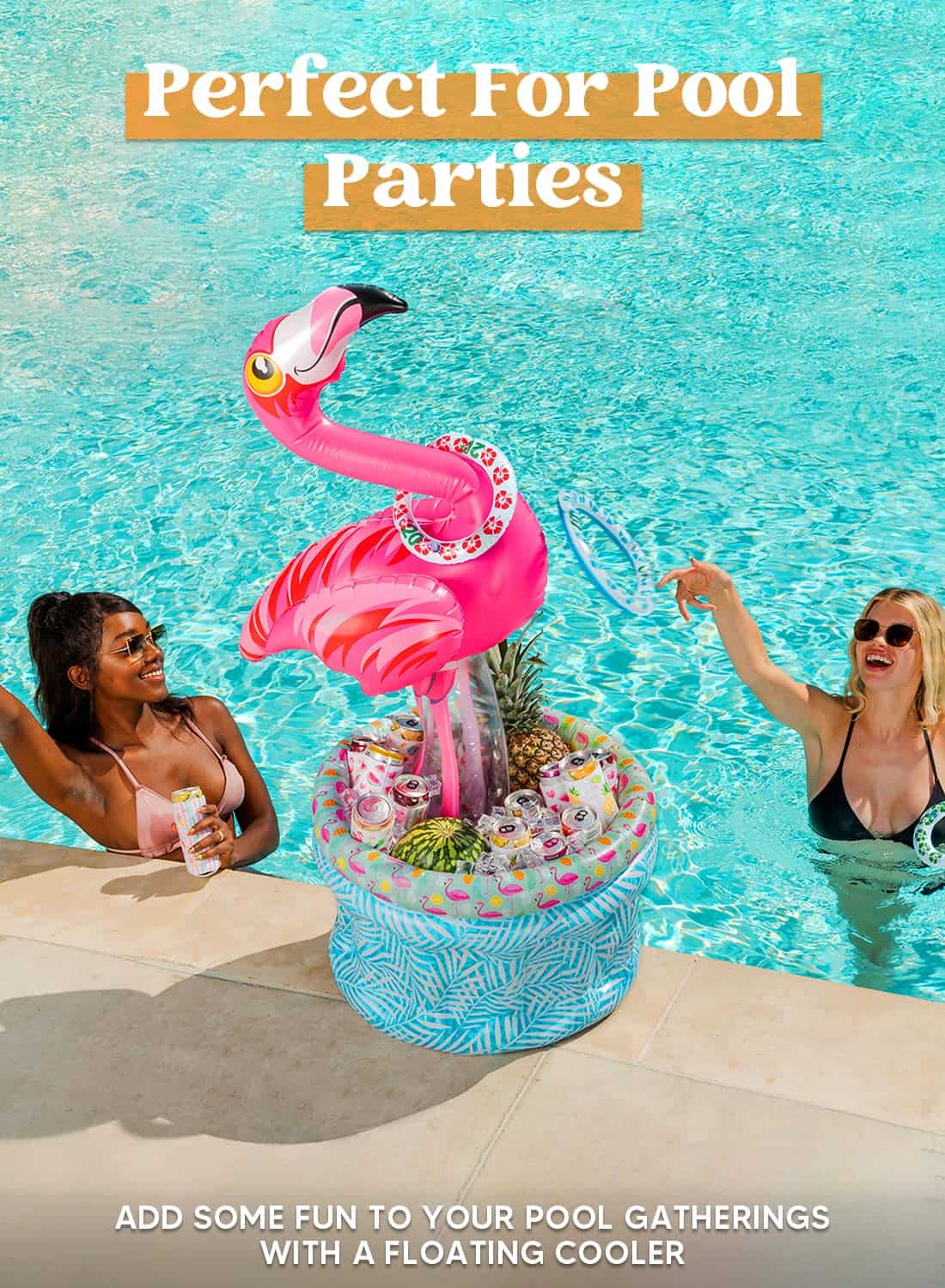 Enfriador Inflable de Flamenco JOYIN con Juego de Anillos, - Imagen 3