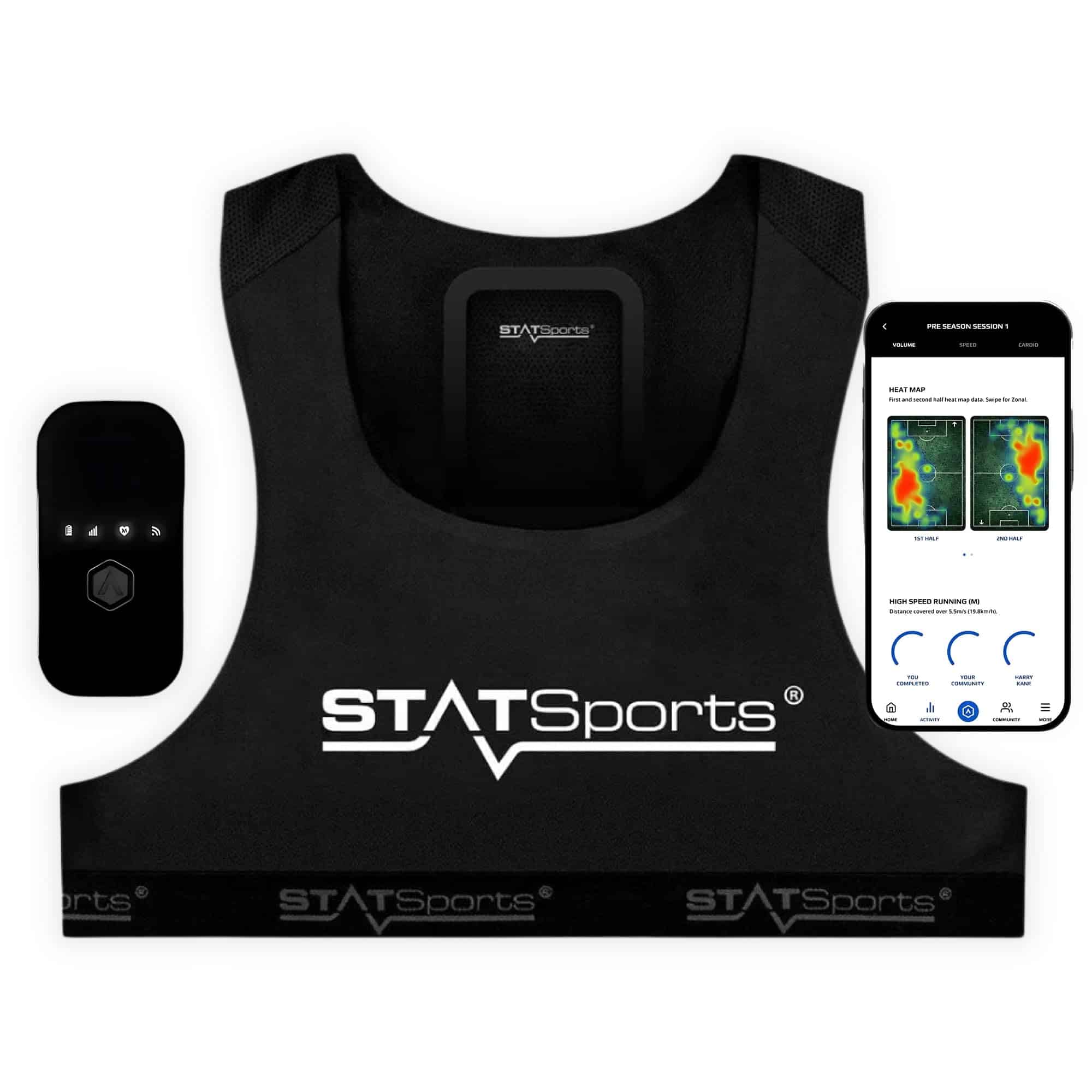 Chaleco Rastreador de Fútbol STATSports APEX -Negro