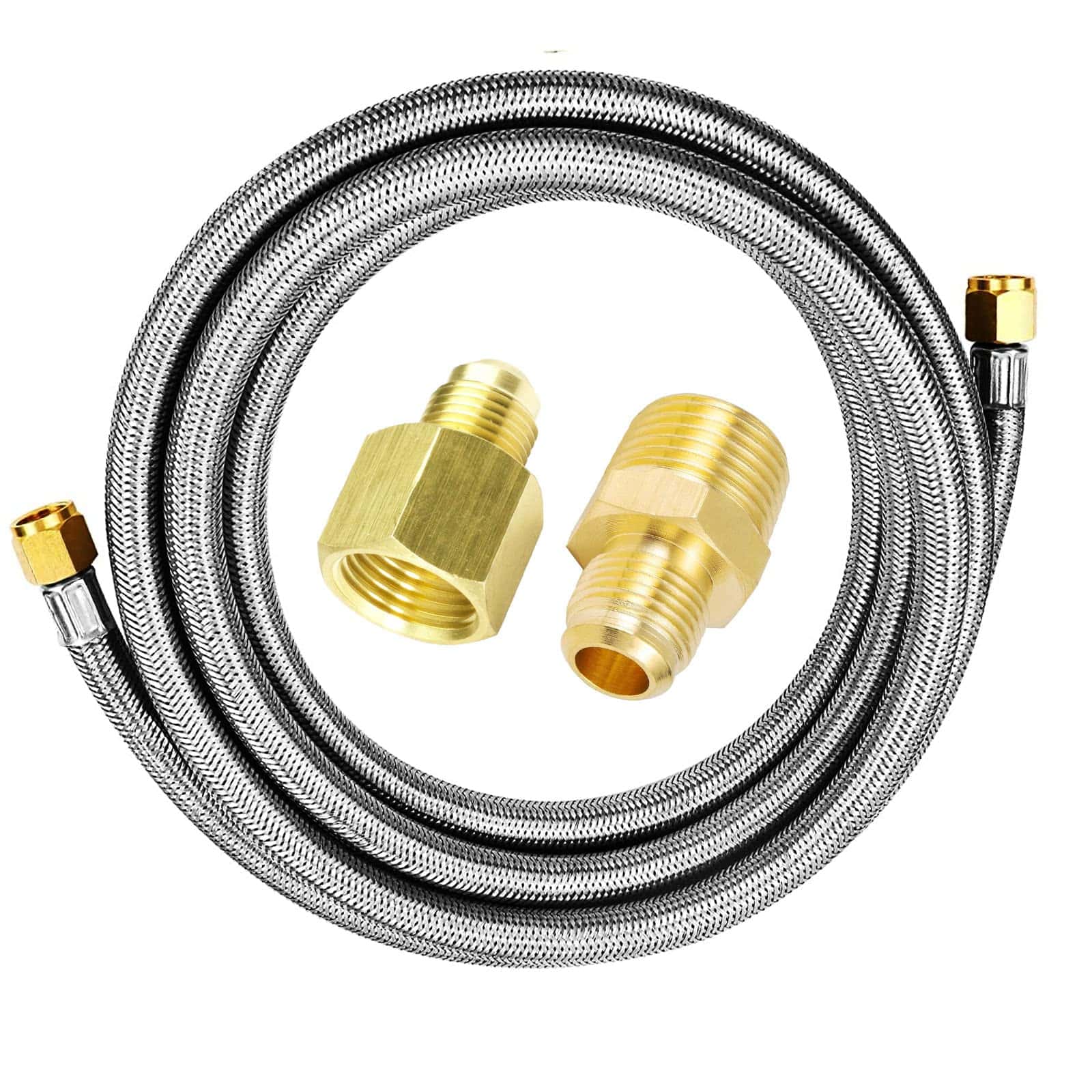 MENSI 16 Pies Manguera de Extensión de Acero Inoxidable