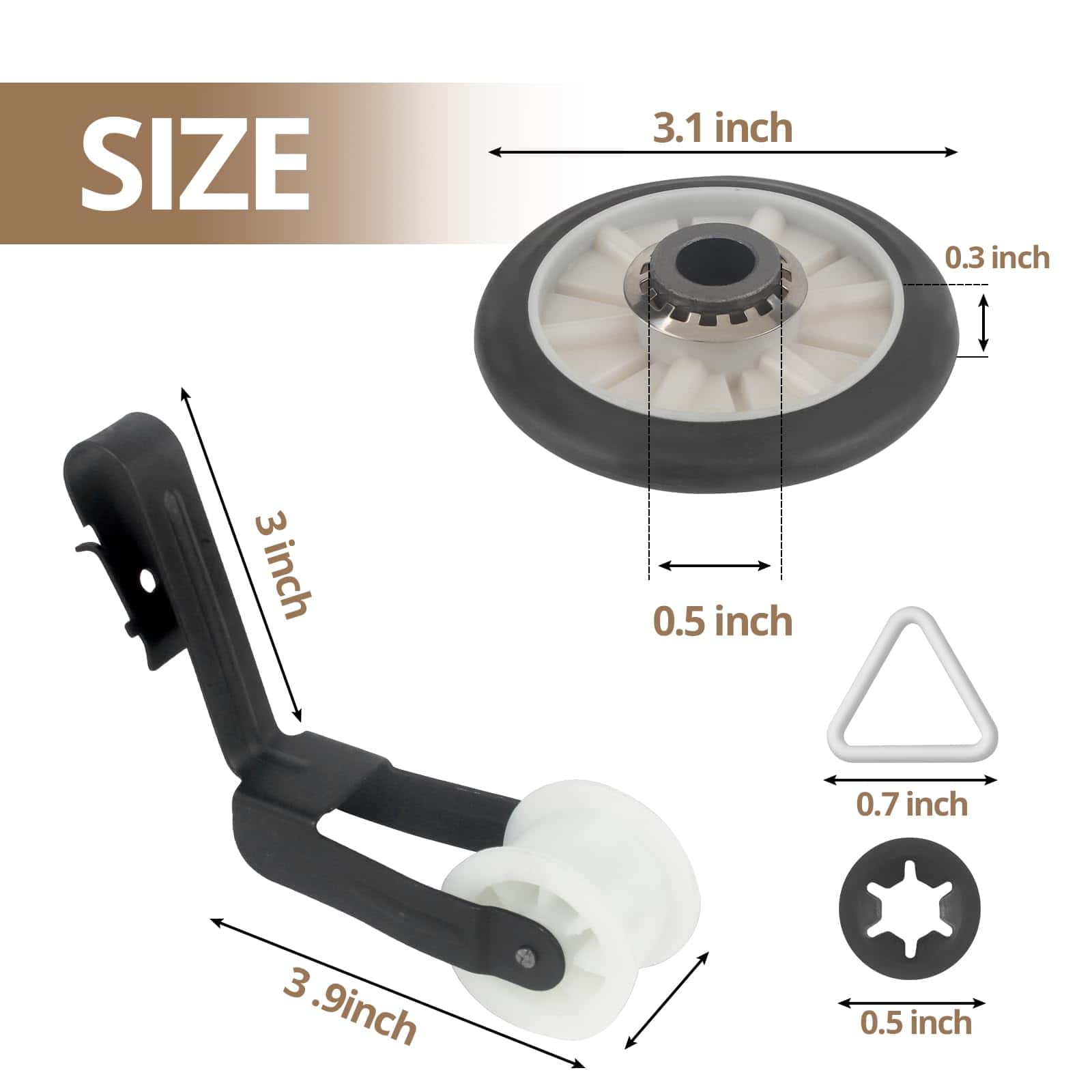 Kit de Polea de Correa de Secadora Compatible para - Imagen 3