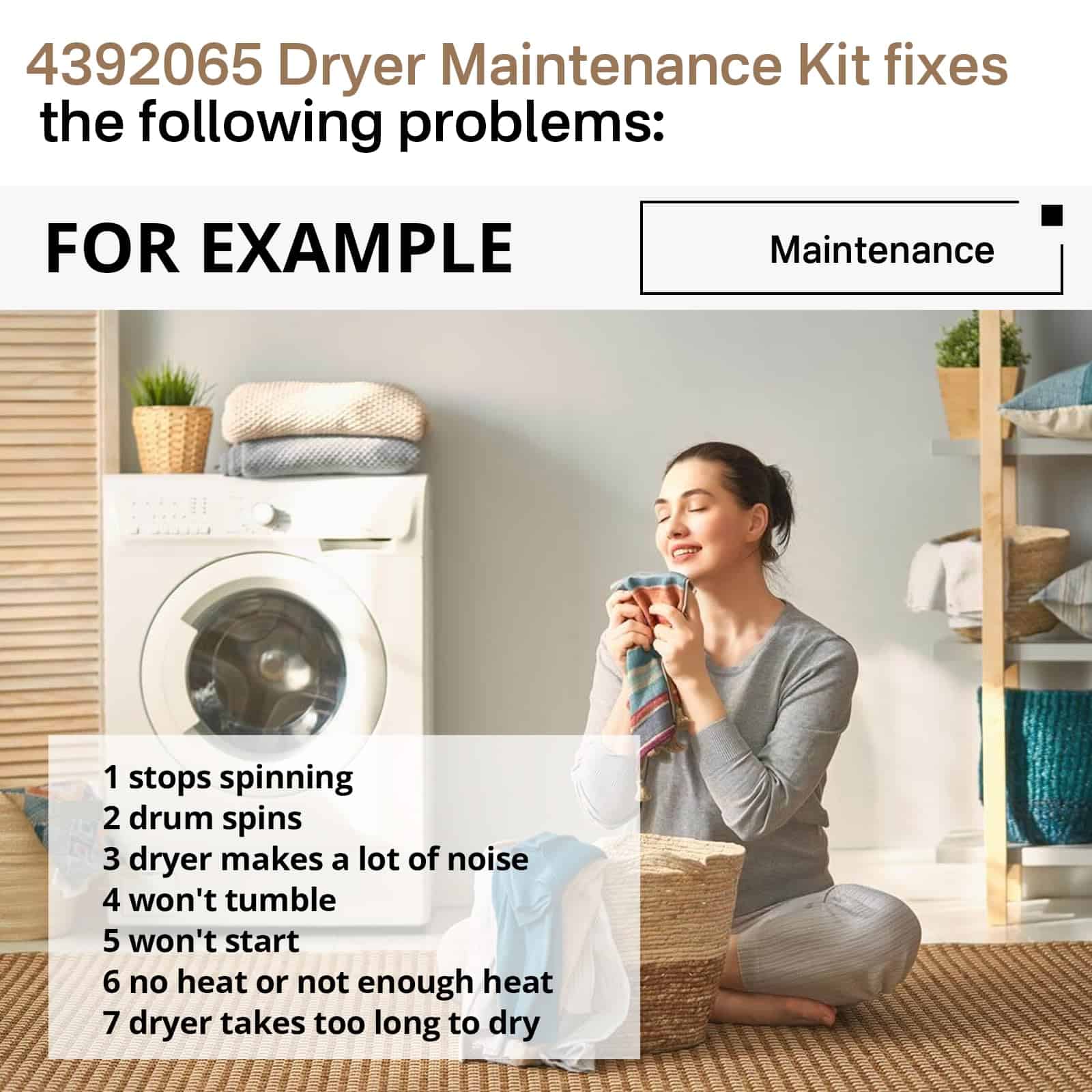 Kit de Polea de Correa de Secadora Compatible para - Imagen 7