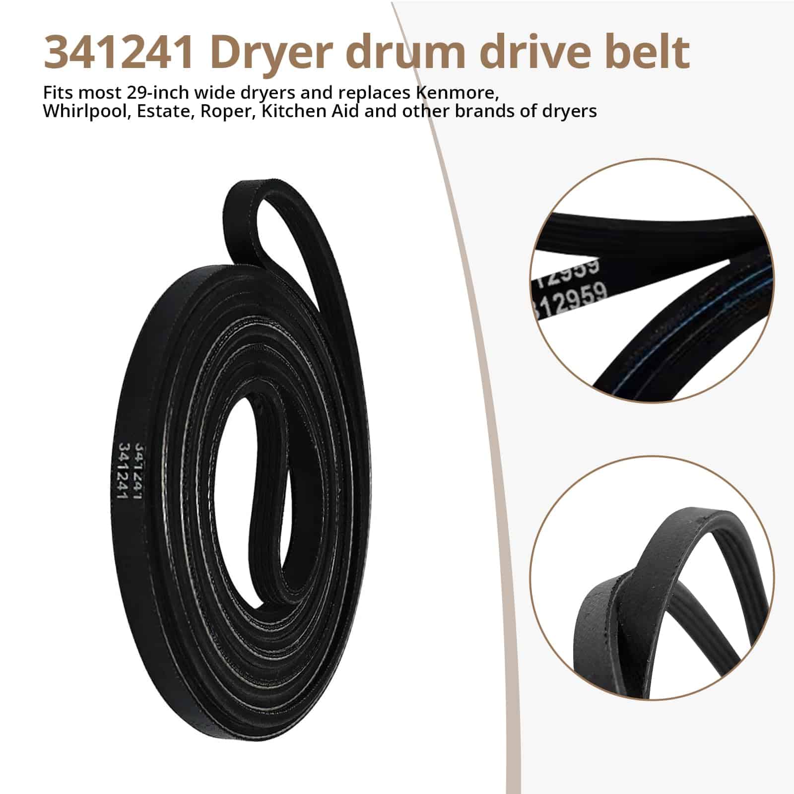 Kit de Polea de Correa de Secadora Compatible para - Imagen 4