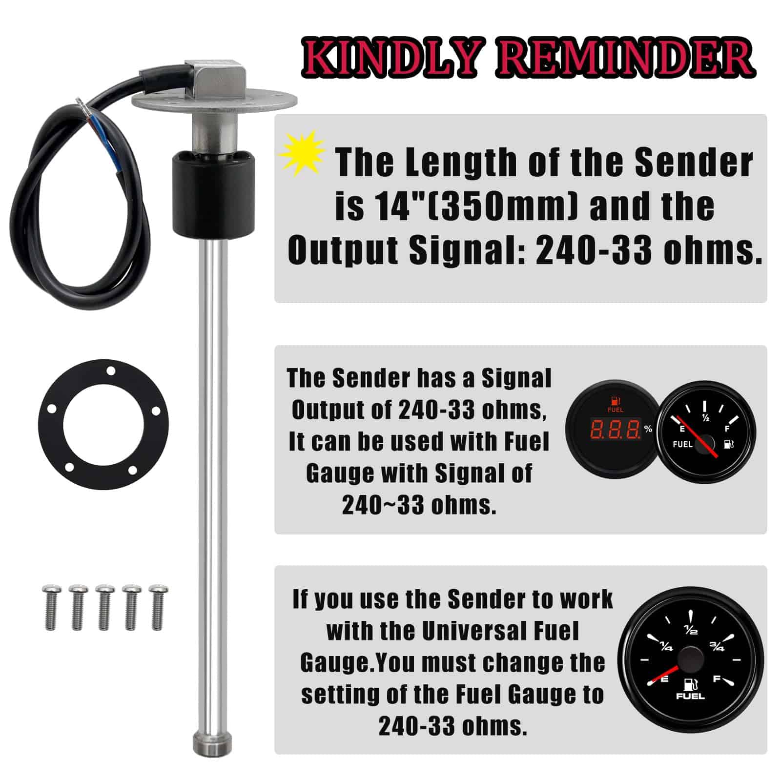 Sensor de nivel de combustible Marine Fuel Sending Unit de - Imagen 7