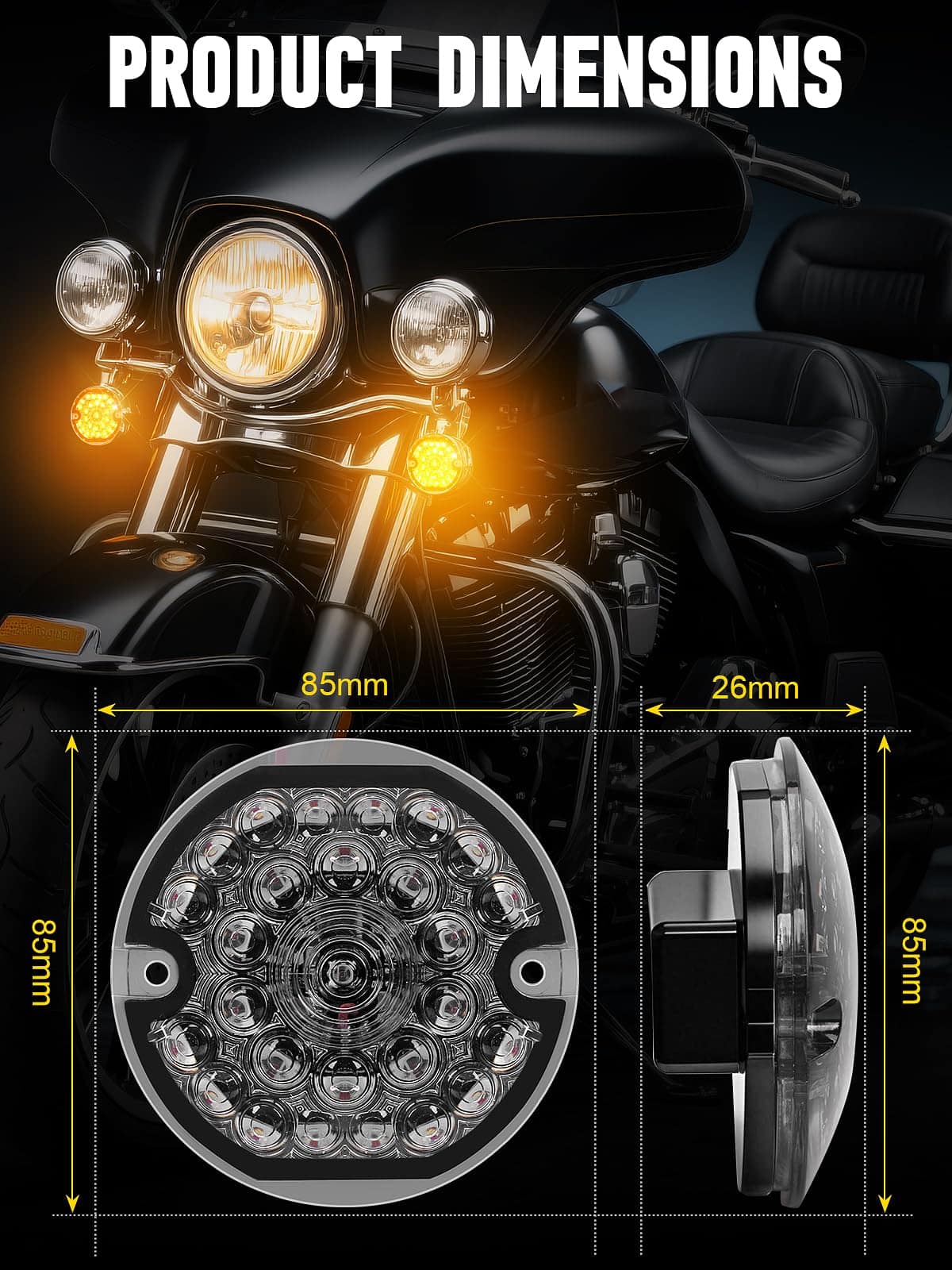 AUDEXEN 3-1/4 Pulgadas Faro Delantero de Colín LED Lente - Imagen 7