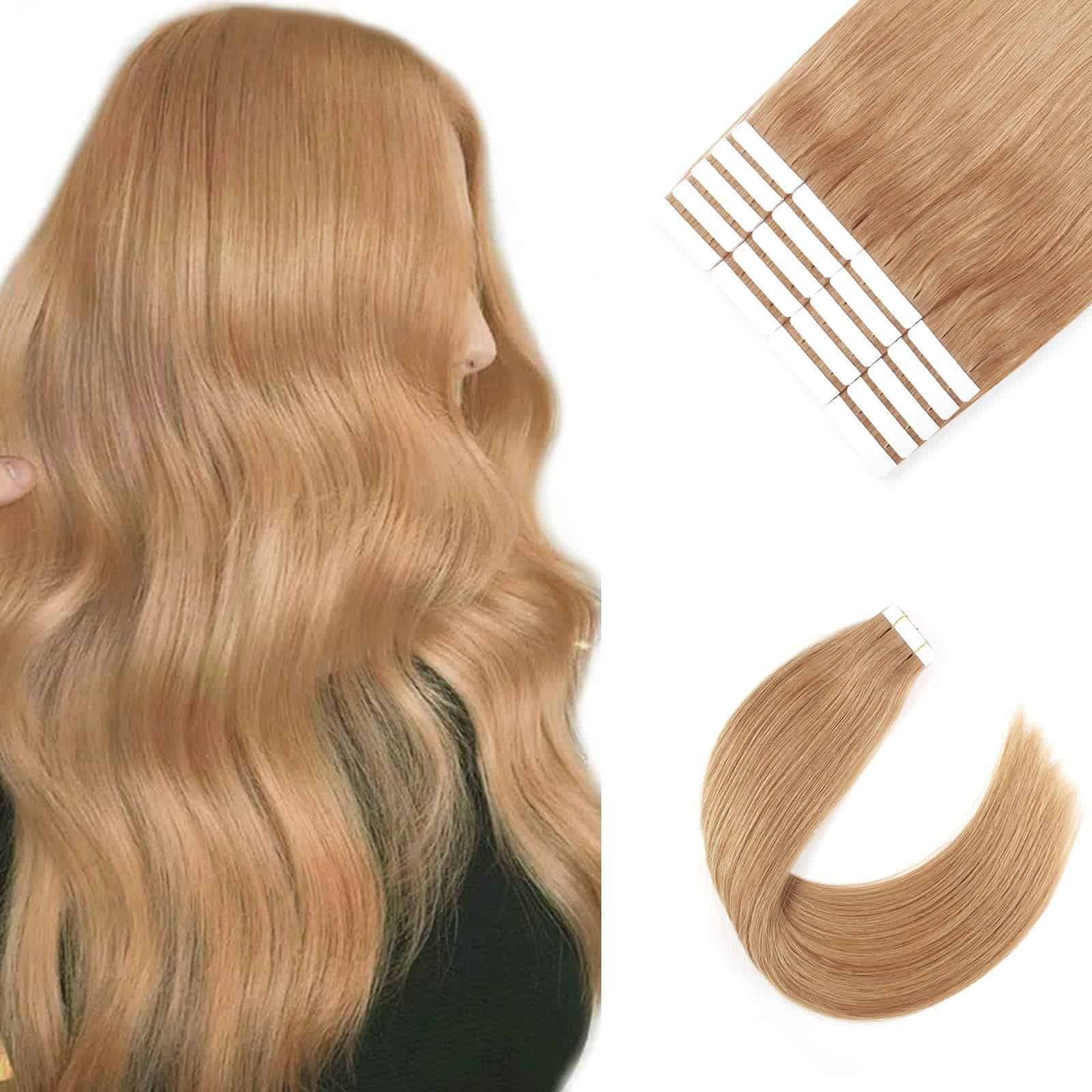 Extensiones de Cabello Remy Human Tape in Strawberry Blonde