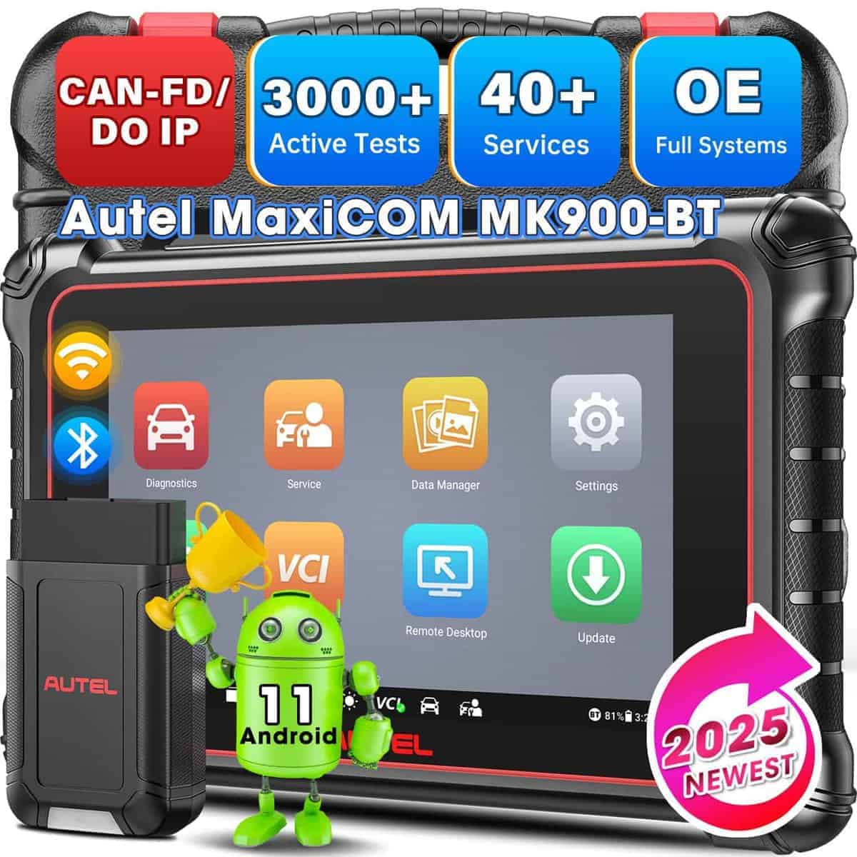 Autel Scanner MaxiCOM MK900BT: 2025 8in MK900-BT