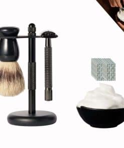 Kit de Afeitado Húmedo de Lujo para Hombres, Set Todo