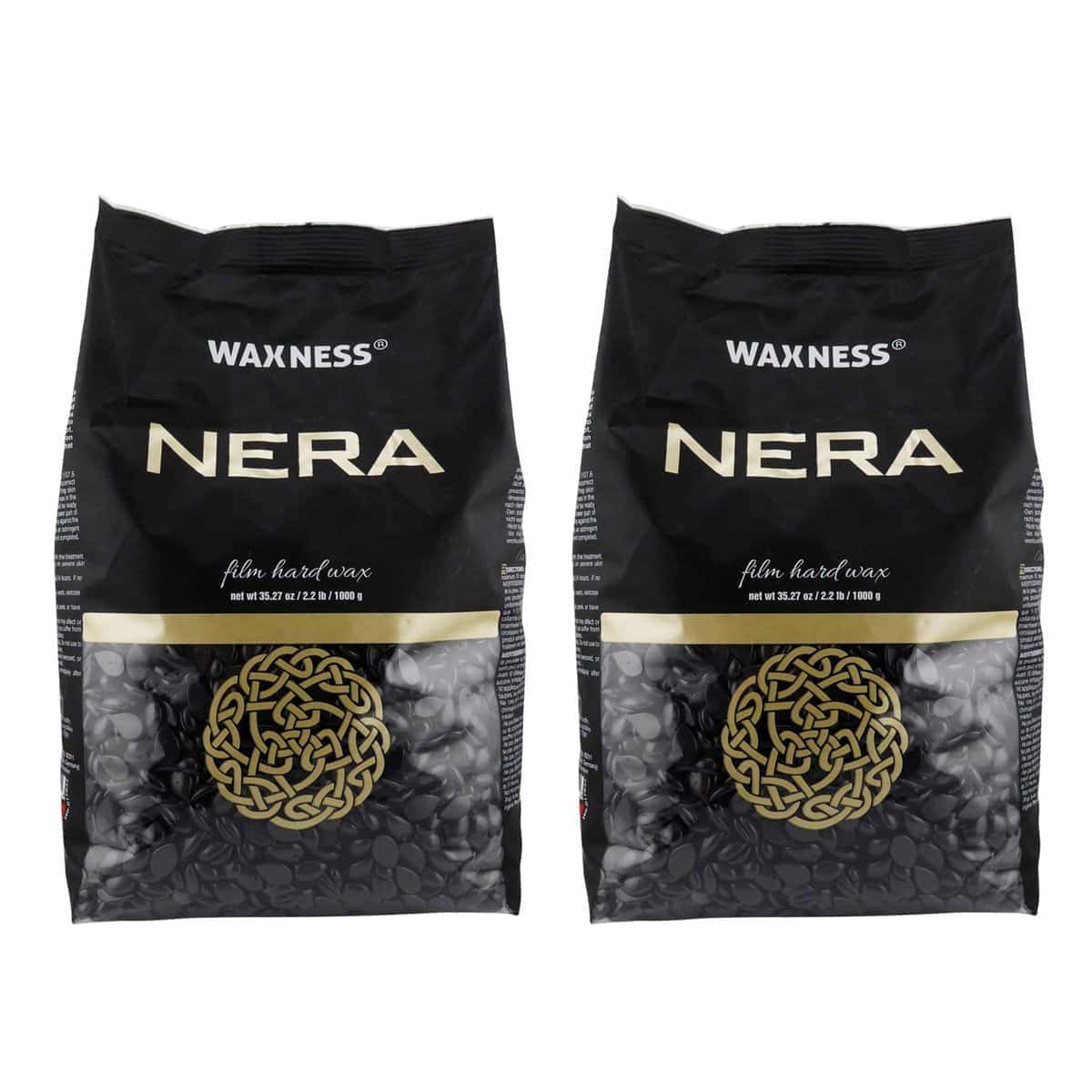 Cera Dura Sin Rosina Waxness Nera 1 kg - Paquete de 2