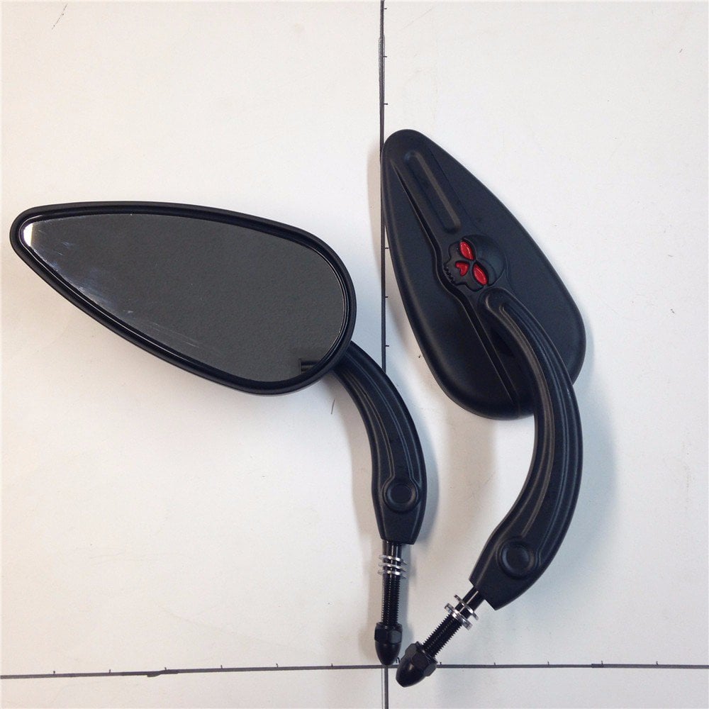 Espejos de calavera en forma de lágrima de aluminio negro - Imagen 3