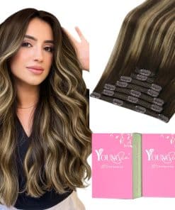 YoungSee Extensiones de Cabello Balayage Clip en Cabello