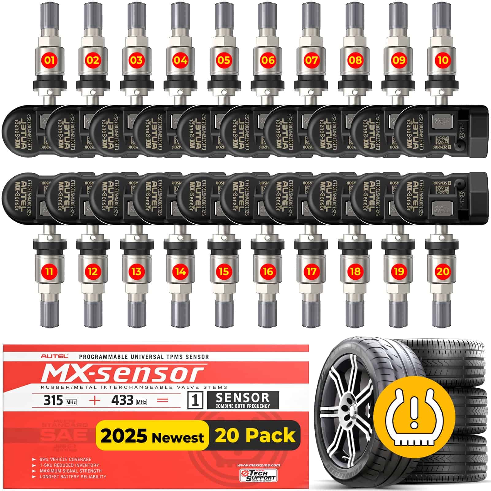 Autel MaxiTPMS MX Sensors 20 PCS: 2025 Paquete de 20