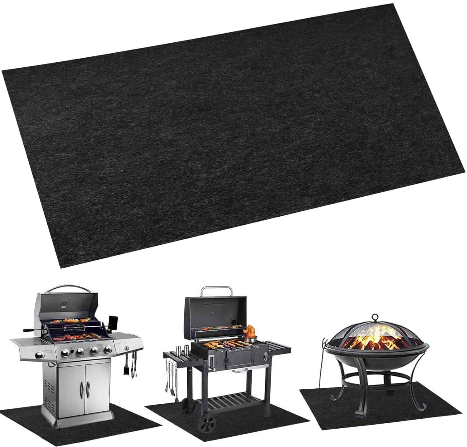 Tirifer Under Grill Mat, BBQ Grill Splatter Mat,