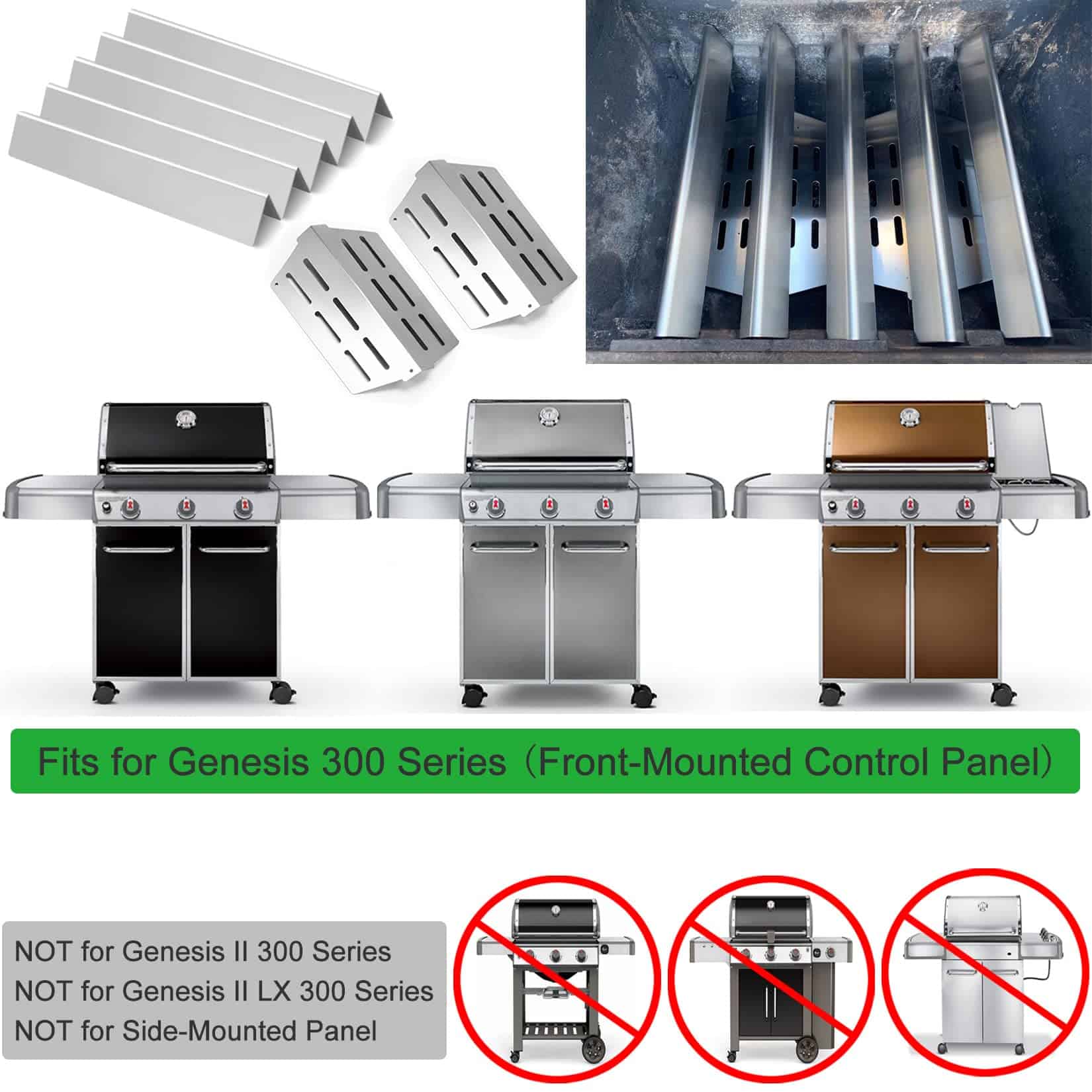 GasSaf 17.5 Barras Saborizantes de Parrilla y Deflector de - Imagen 4