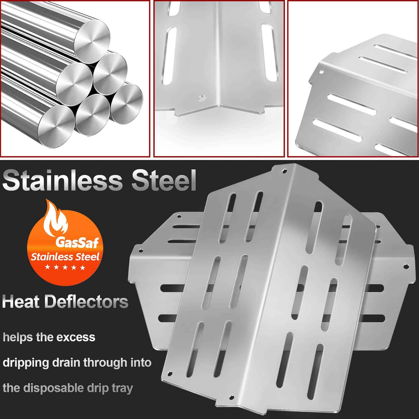 GasSaf 17.5 Barras Saborizantes de Parrilla y Deflector de - Imagen 6