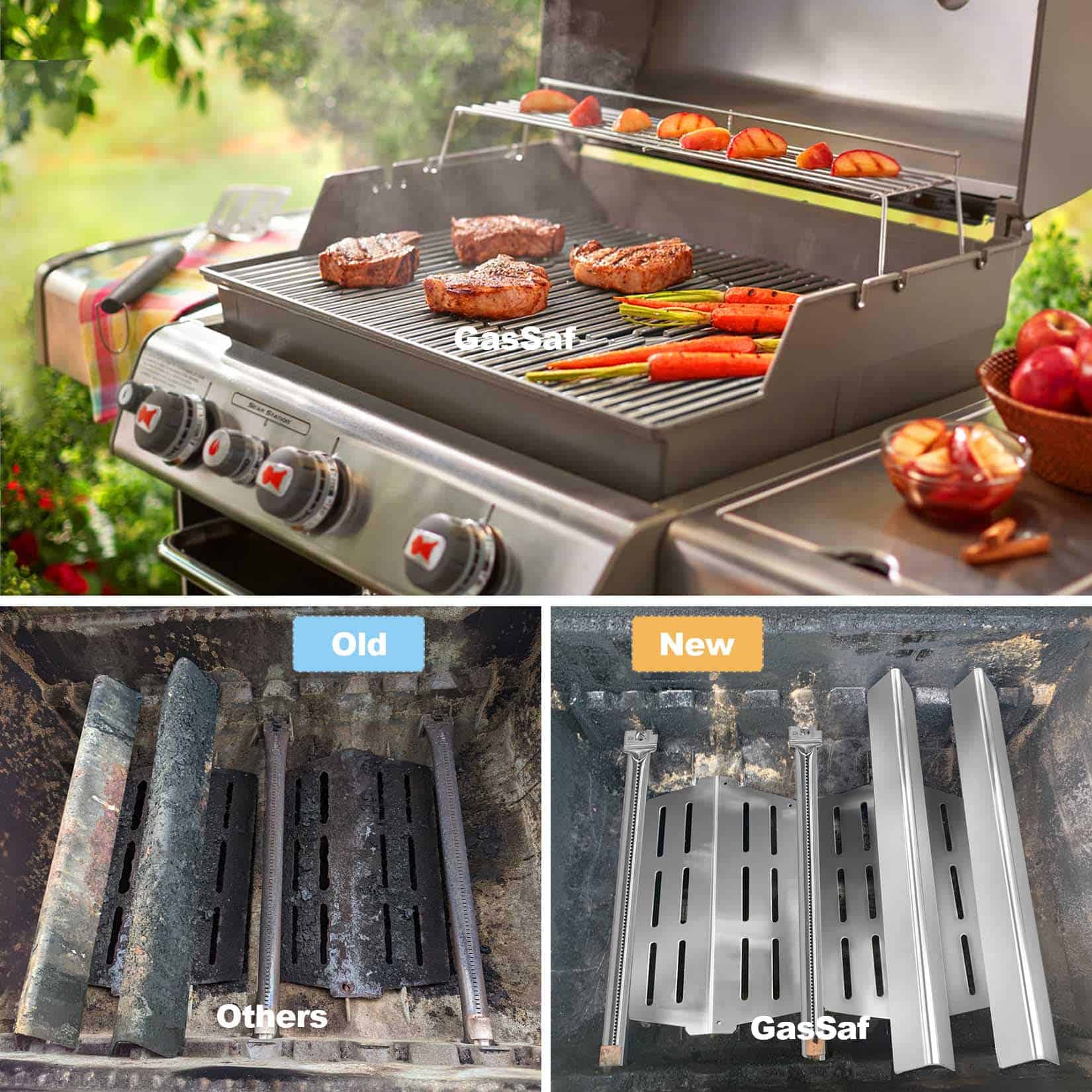 GasSaf 17.5 Barras Saborizantes de Parrilla y Deflector de - Imagen 7