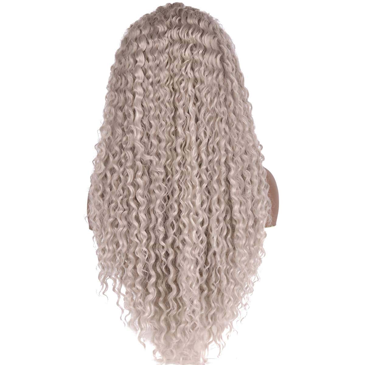 Pelucas Largas Rizadas Platino Rubio Plateado Peluca de - Imagen 5