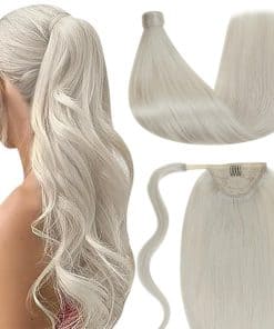 Extensión de Cola de Caballo de Cabello Humano Rubio Corto