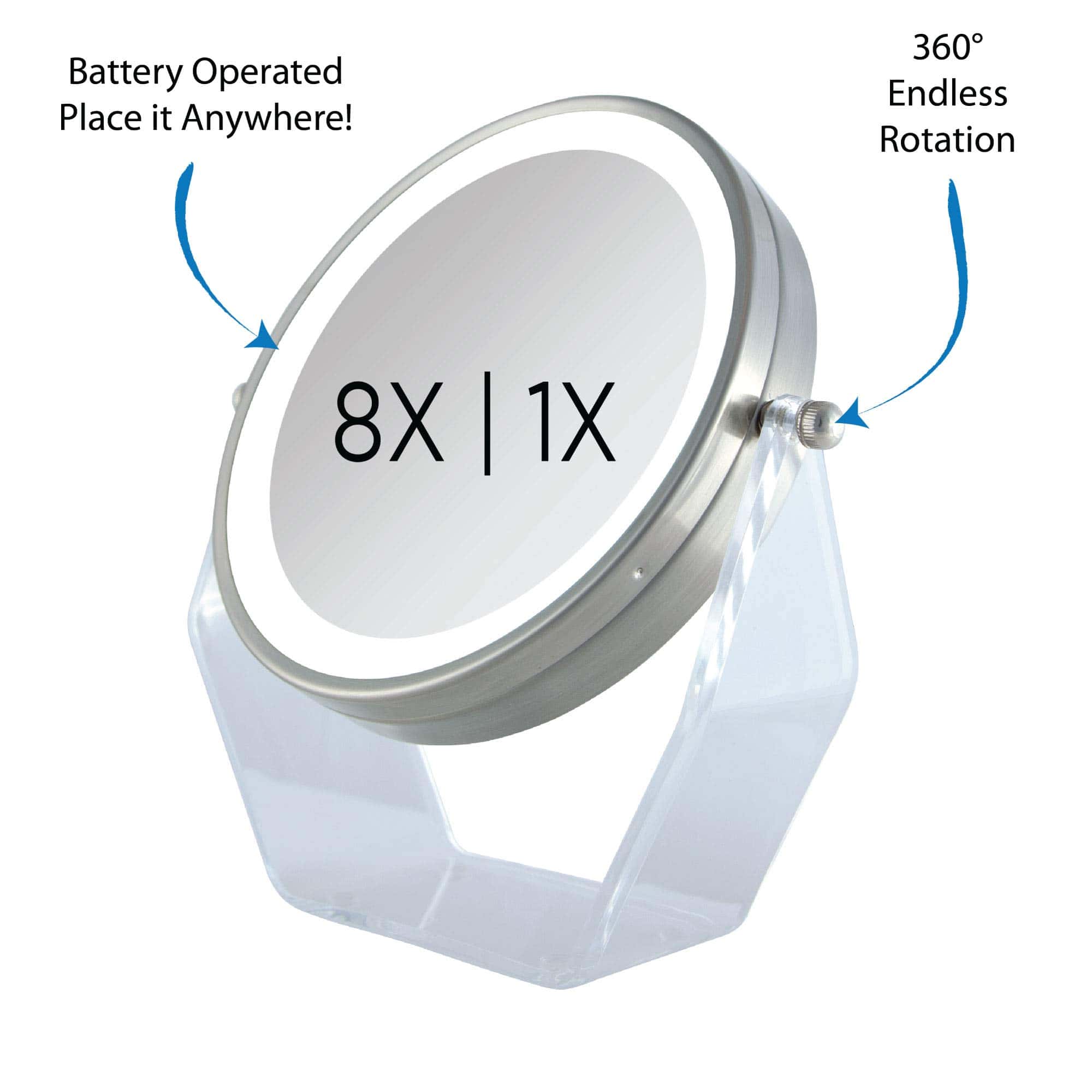 Espejo de tocador con base acrílica giratoria de doble cara - Imagen 4