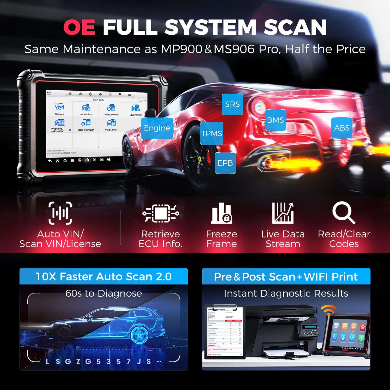 Autel MaxiCOM MK900 Escáner OBD2: Actualizado al 2025 del - Imagen 7